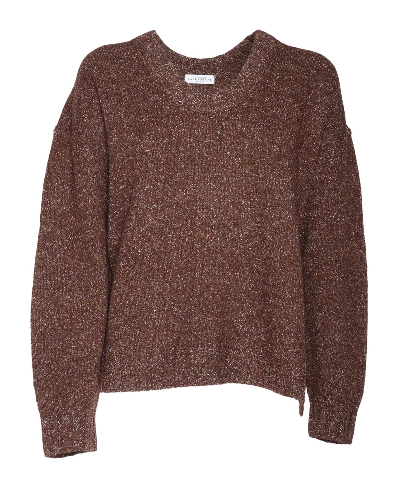 Ballantyne R Neck Pullover - BROWN