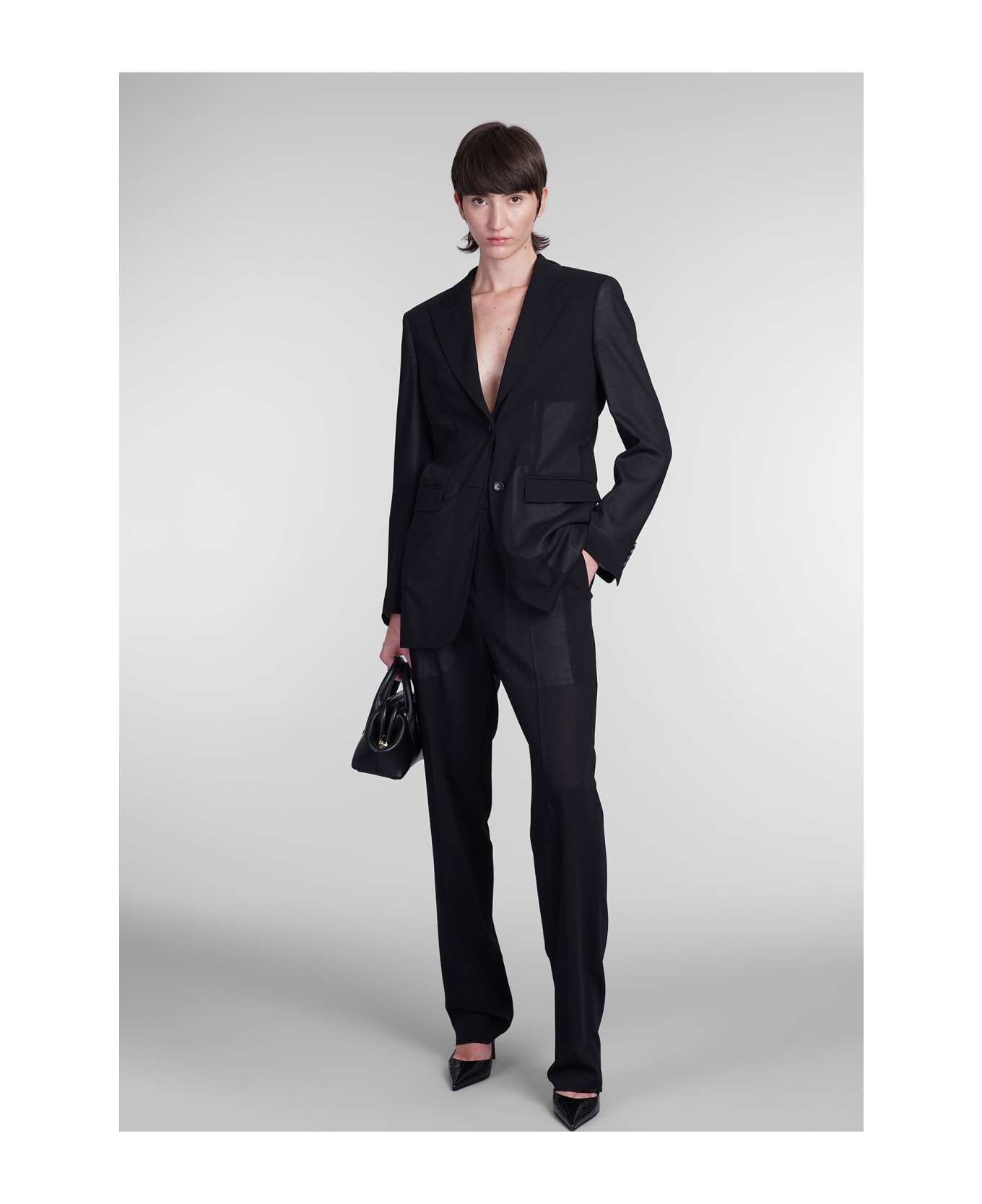 Blumarine Blazer In Black Wool - black