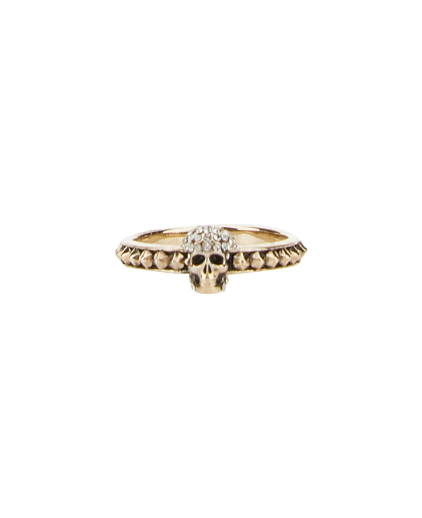 Alexander McQueen Ring With Pavè And Skull - Gold リング