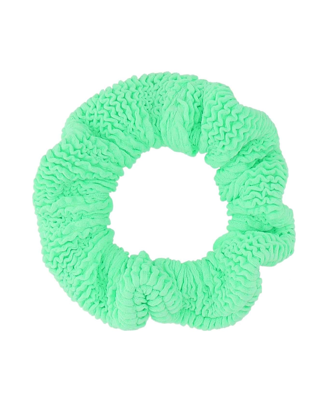 Hunza G Green Fabric Scrunchie - LIME ヘアアクセサリー