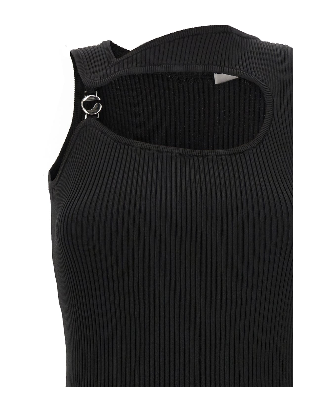Coperni 'knitted Cut-out' Mini Dress - Black  
