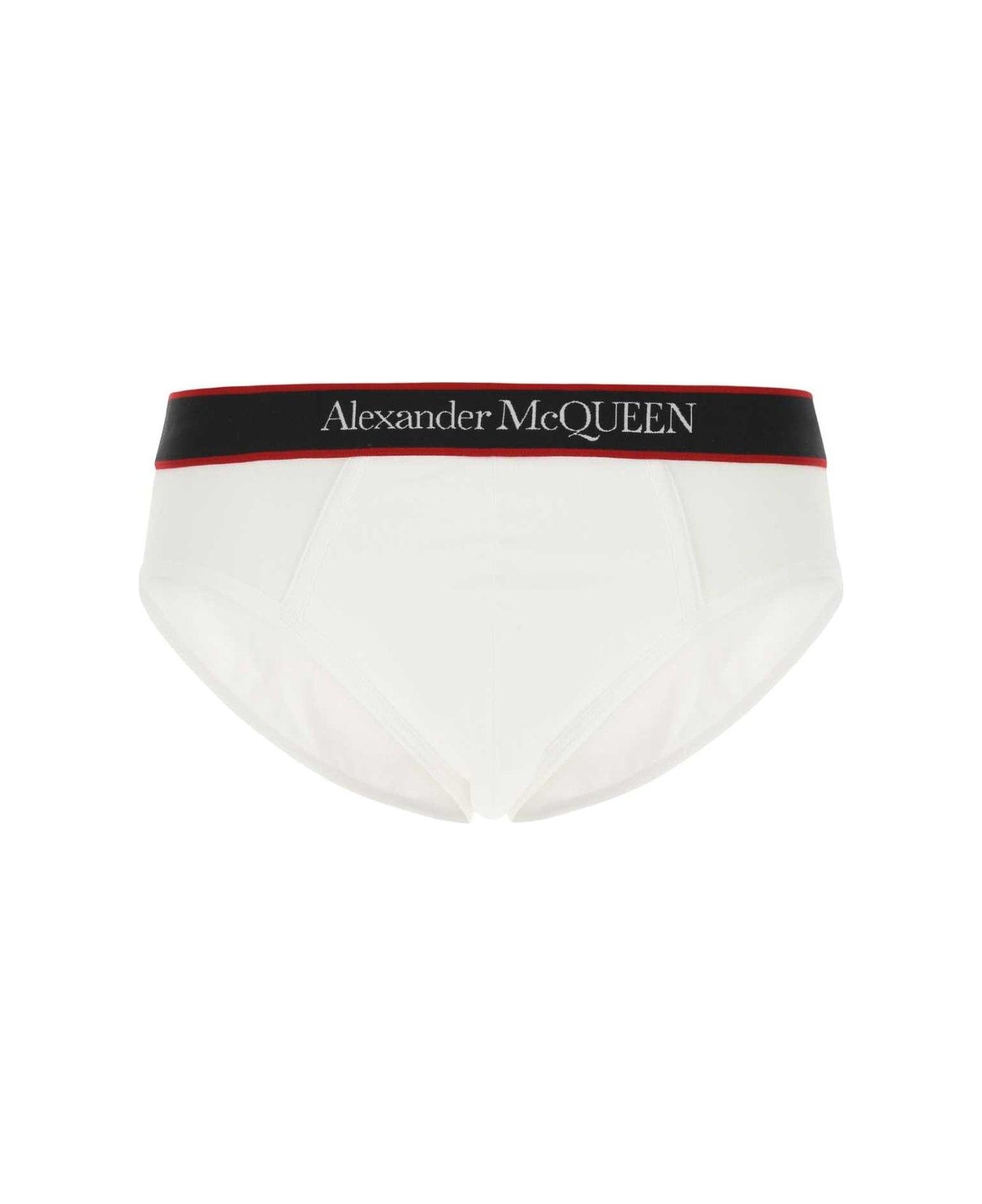 Alexander McQueen Logo-waist Stretch Briefs - Bianco