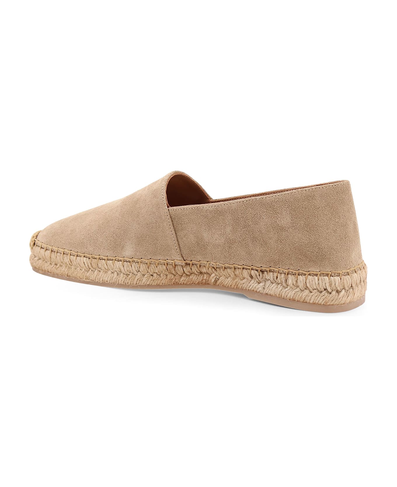 Kiton Suede Espadrillas With Contrasting Stitching - Beige