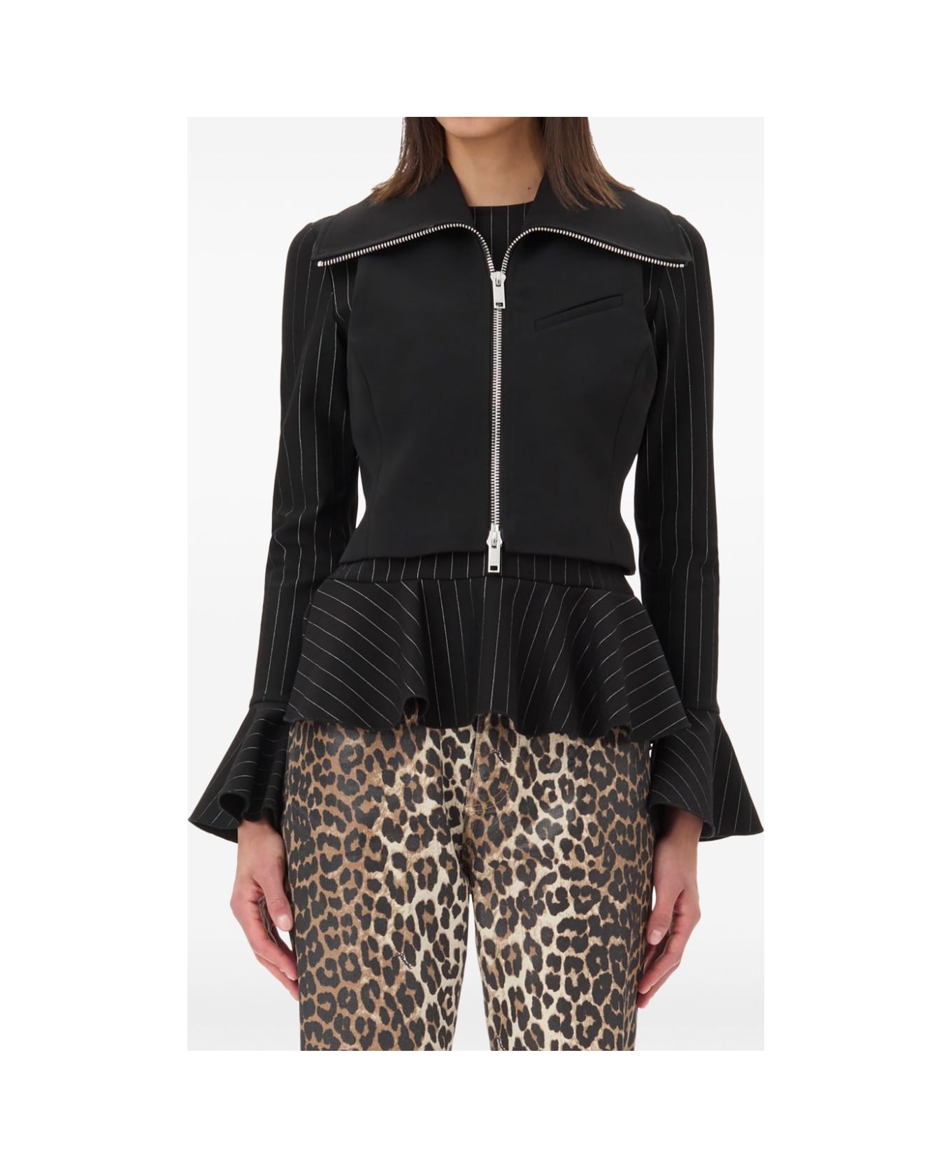 Ganni Zipped Vest - Black