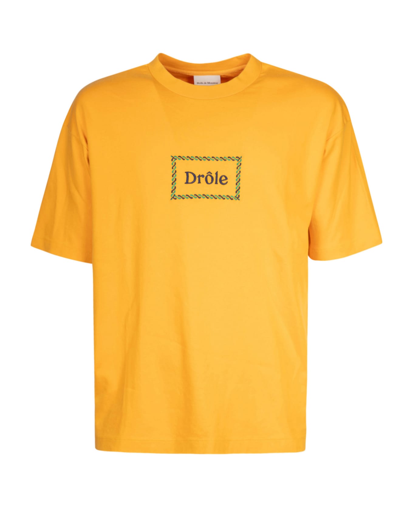 Drôle de Monsieur Round Neck Logo T-shirt - Ocre