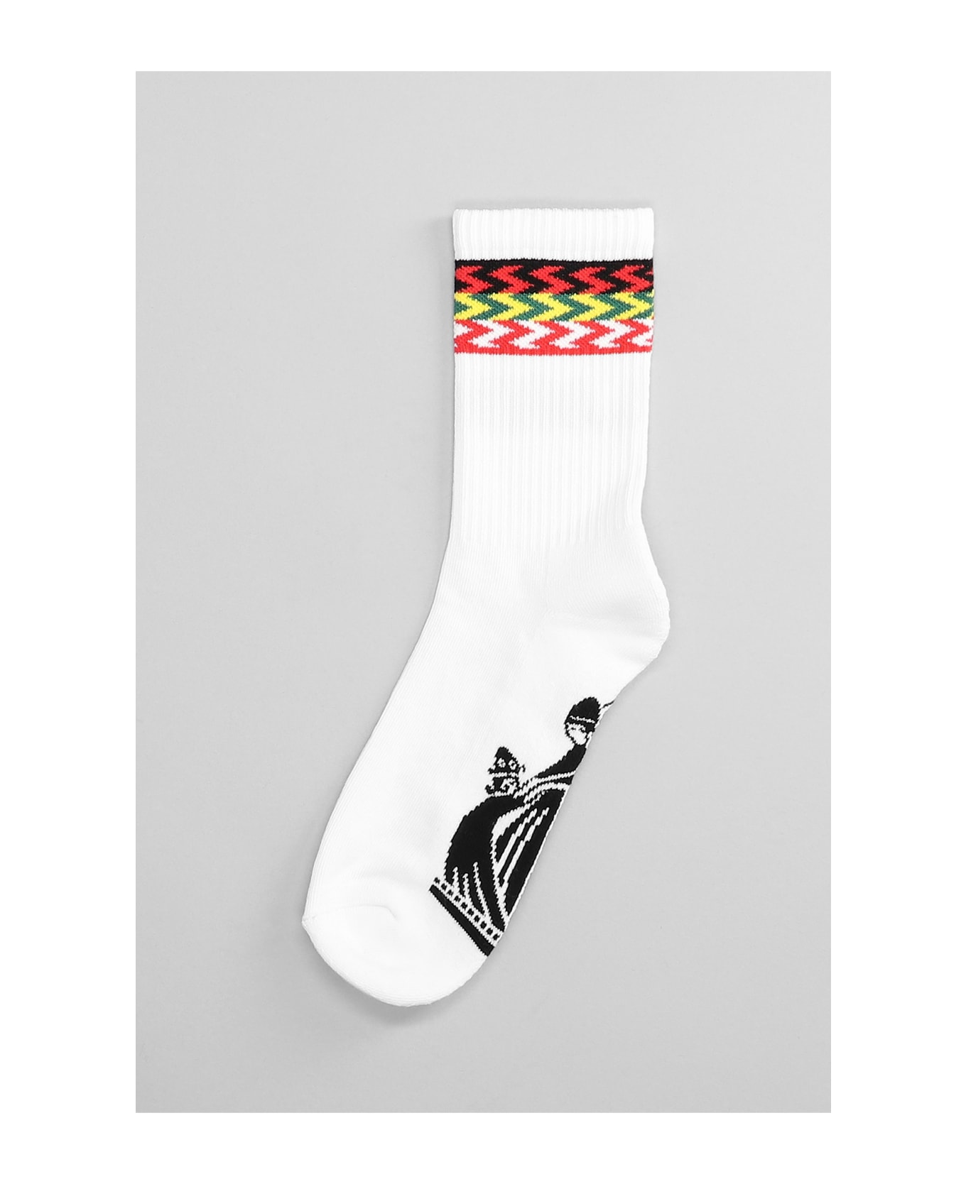 Lanvin Socks In Black And White Cotton - black and white