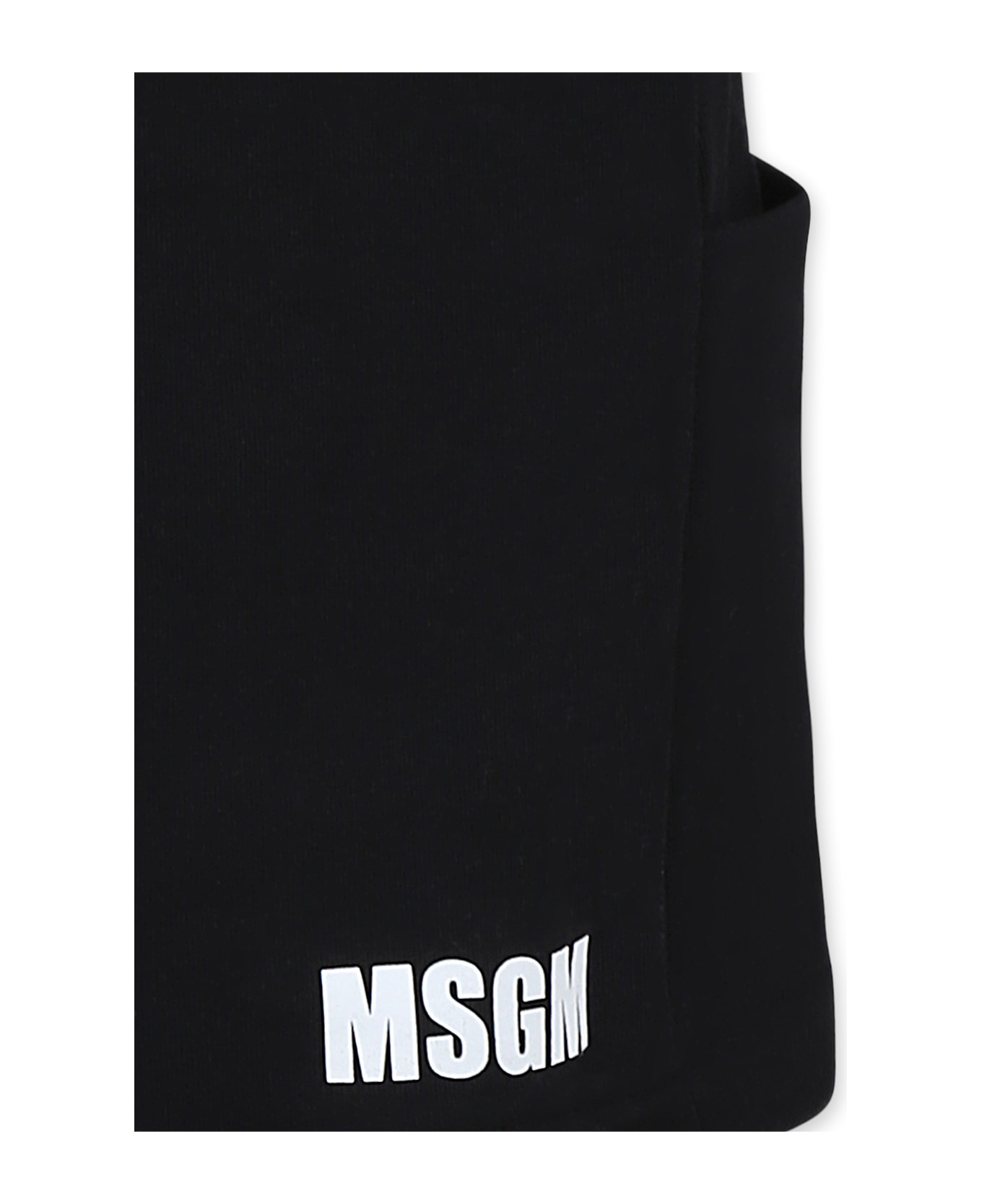 MSGM Black Skirt For Girl With Logo - Black