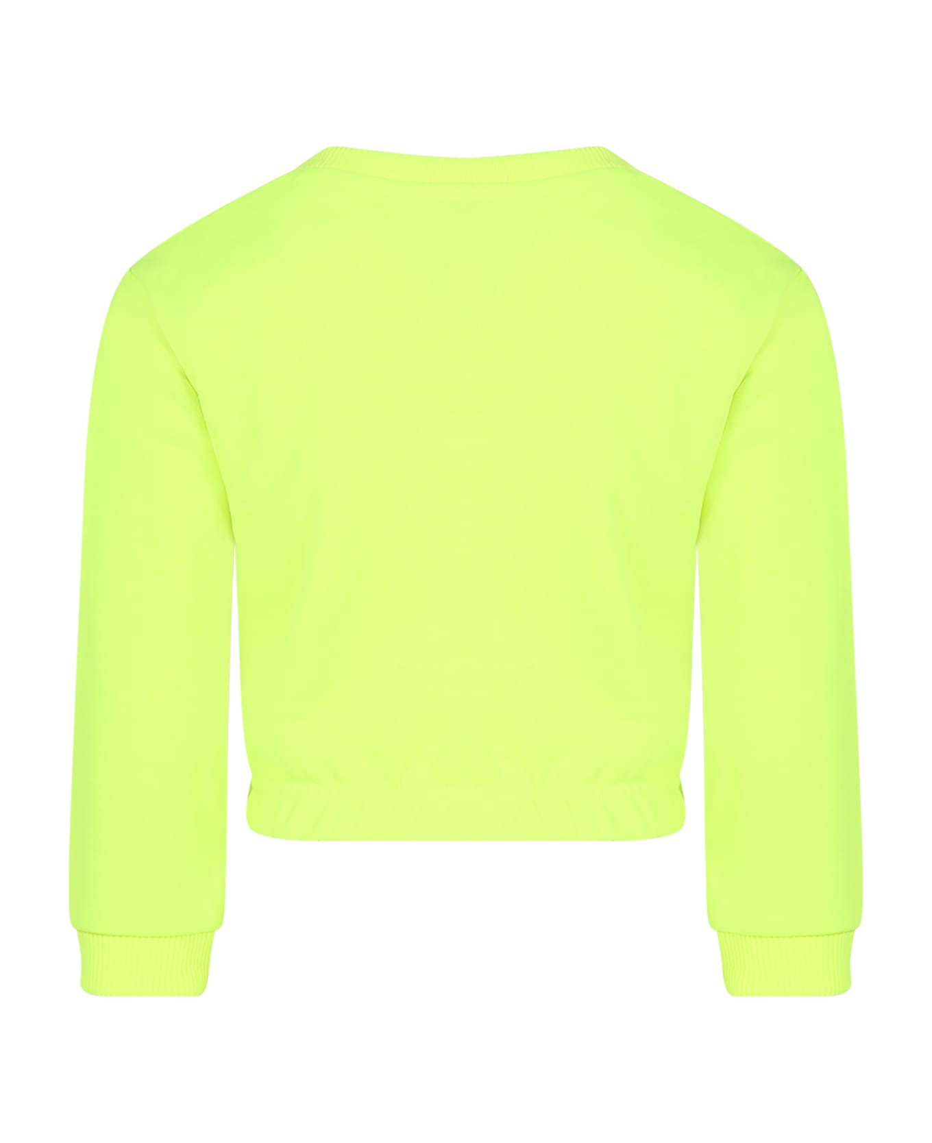 Marc Jacobs Yellow Cropped Sweatshirt For Girl With Logo - Yellow