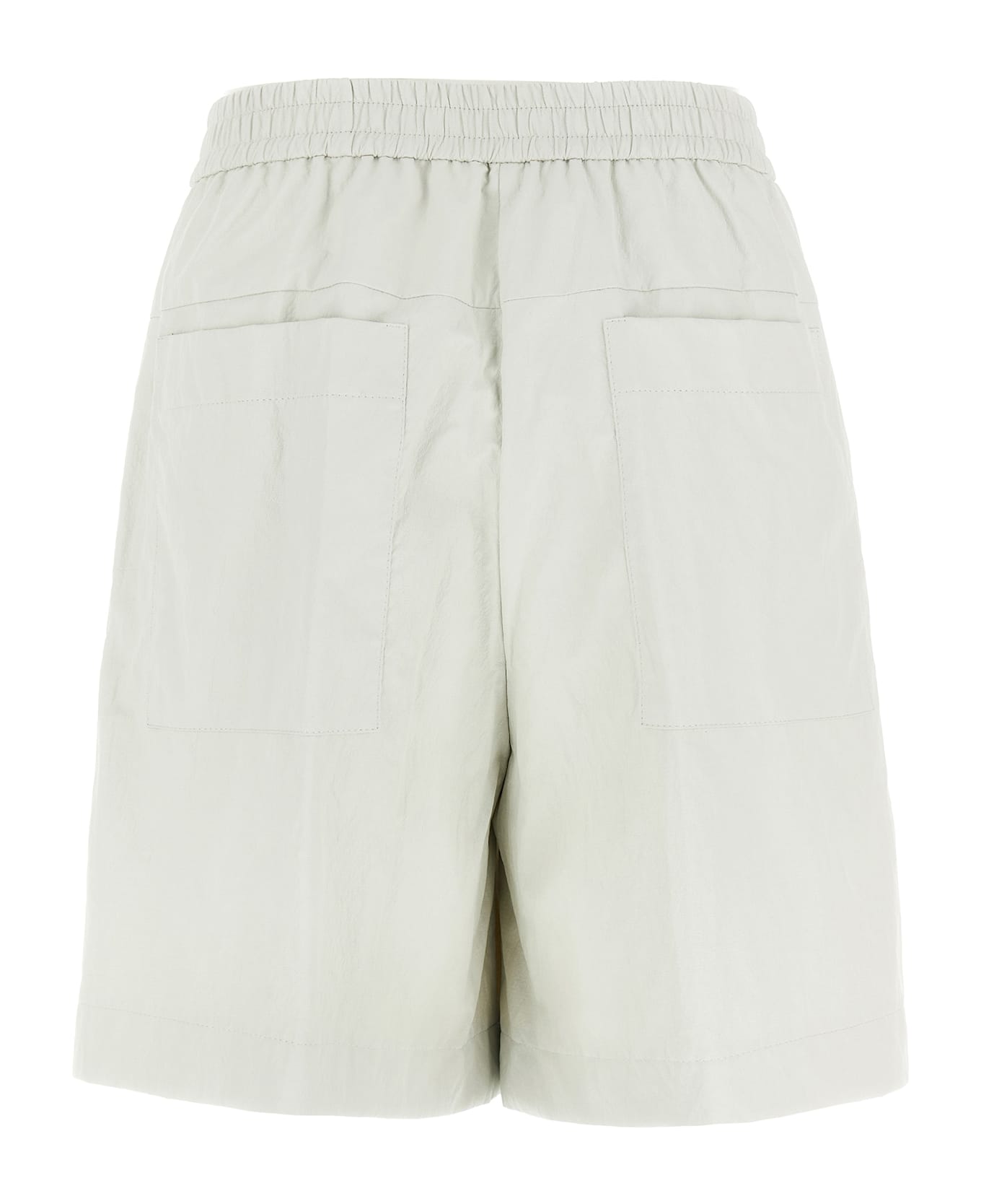 (nude) Leather-effect Bermuda Shorts - White