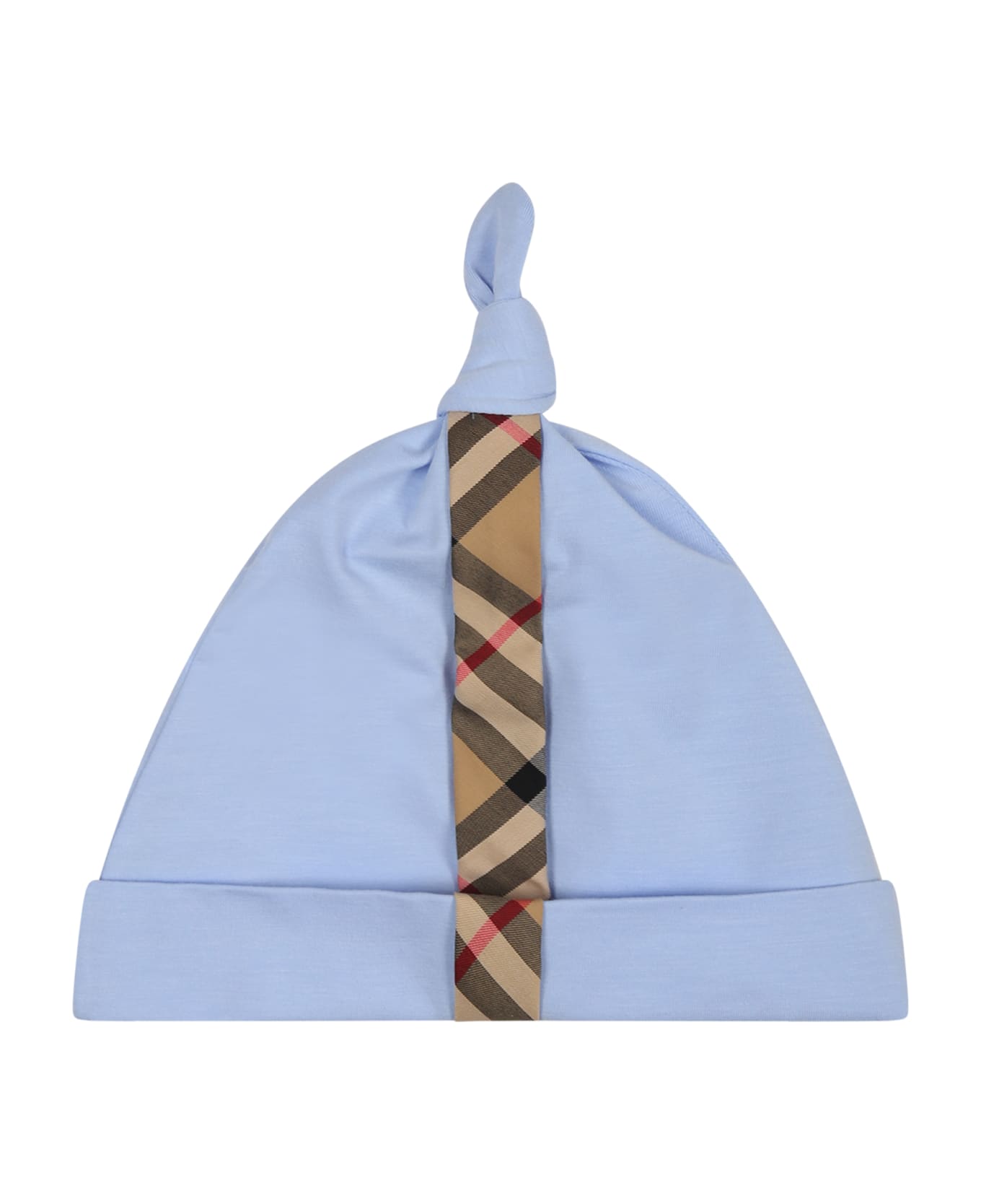 Burberry Light Blue Set For Baby Boy With Logo - Light Blue ボディスーツ＆セットアップ