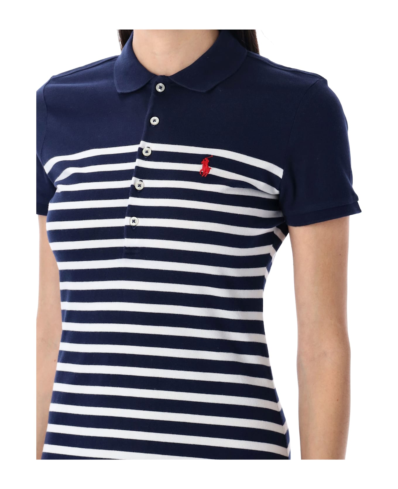 Polo Ralph Lauren Polo Shirt Dress - CRUISE NAVY WHITE