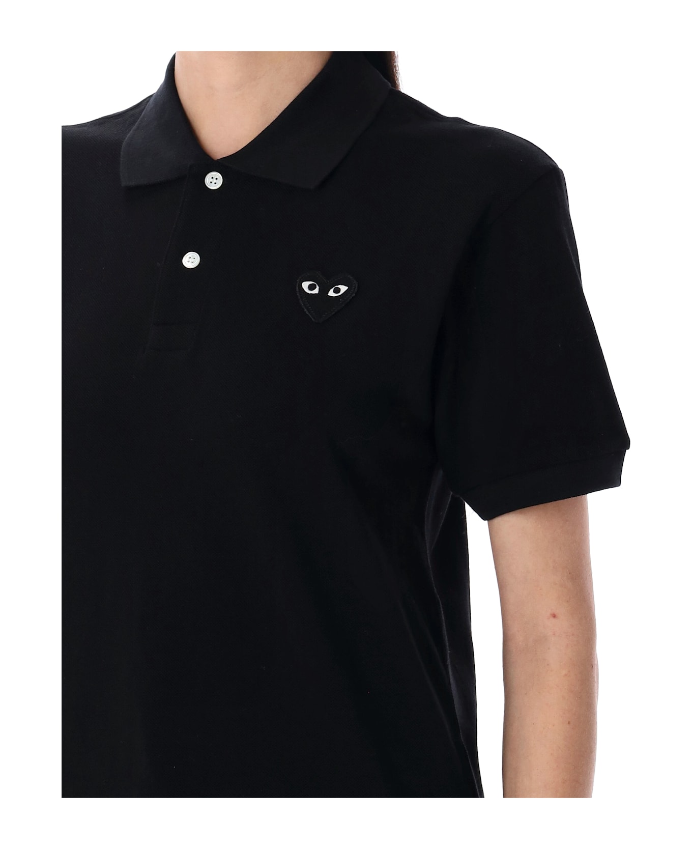 Comme des Garçons Play Black Heart Patch Polo Shirt - BLACK