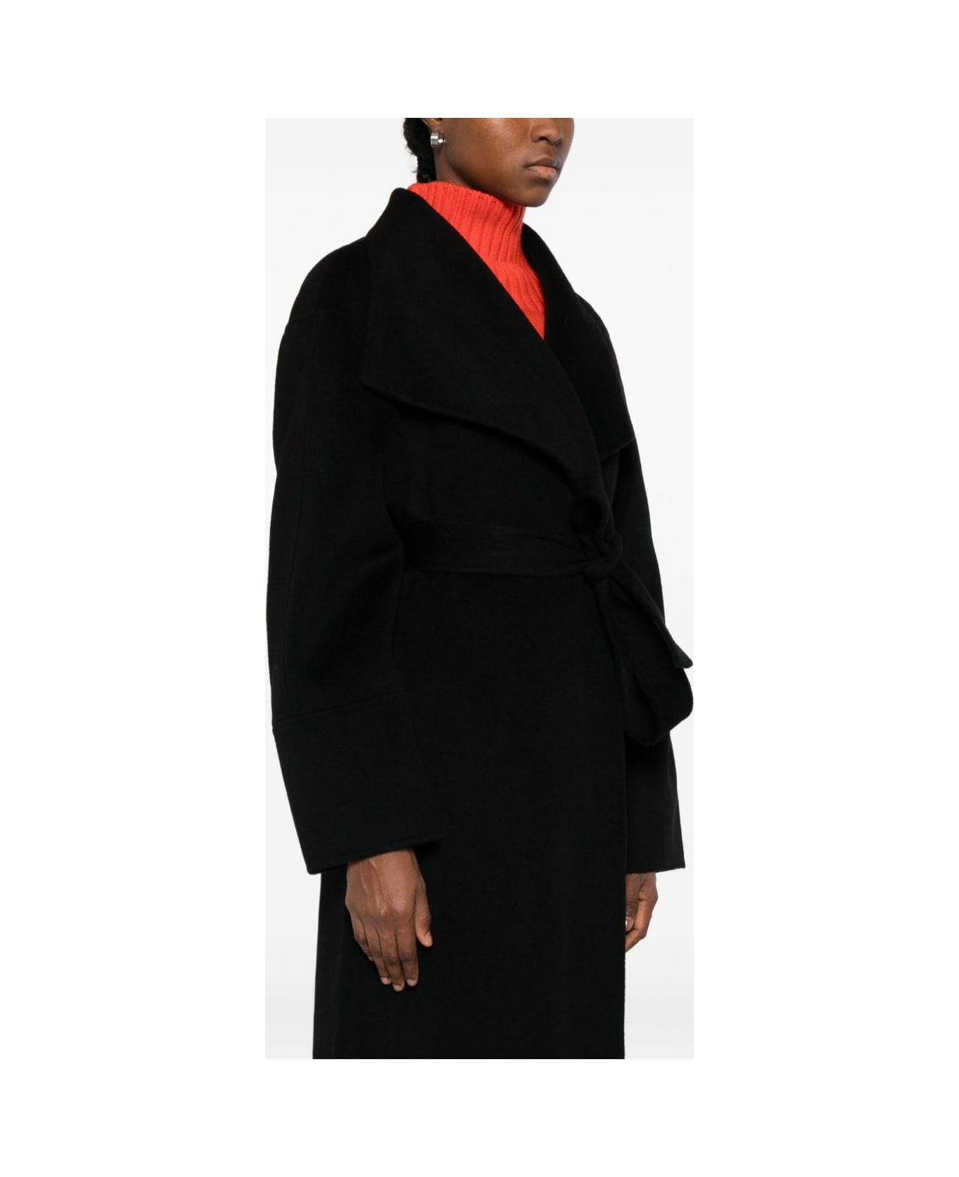 Goat Wool And Cashmere Coat - Black