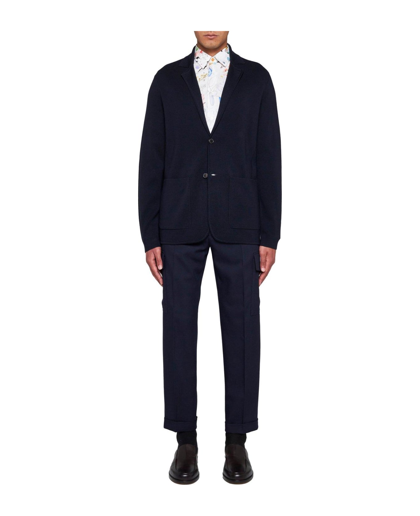 Paul Smith V-neck Fine Knit Cardigan - VERY DARK NAVY