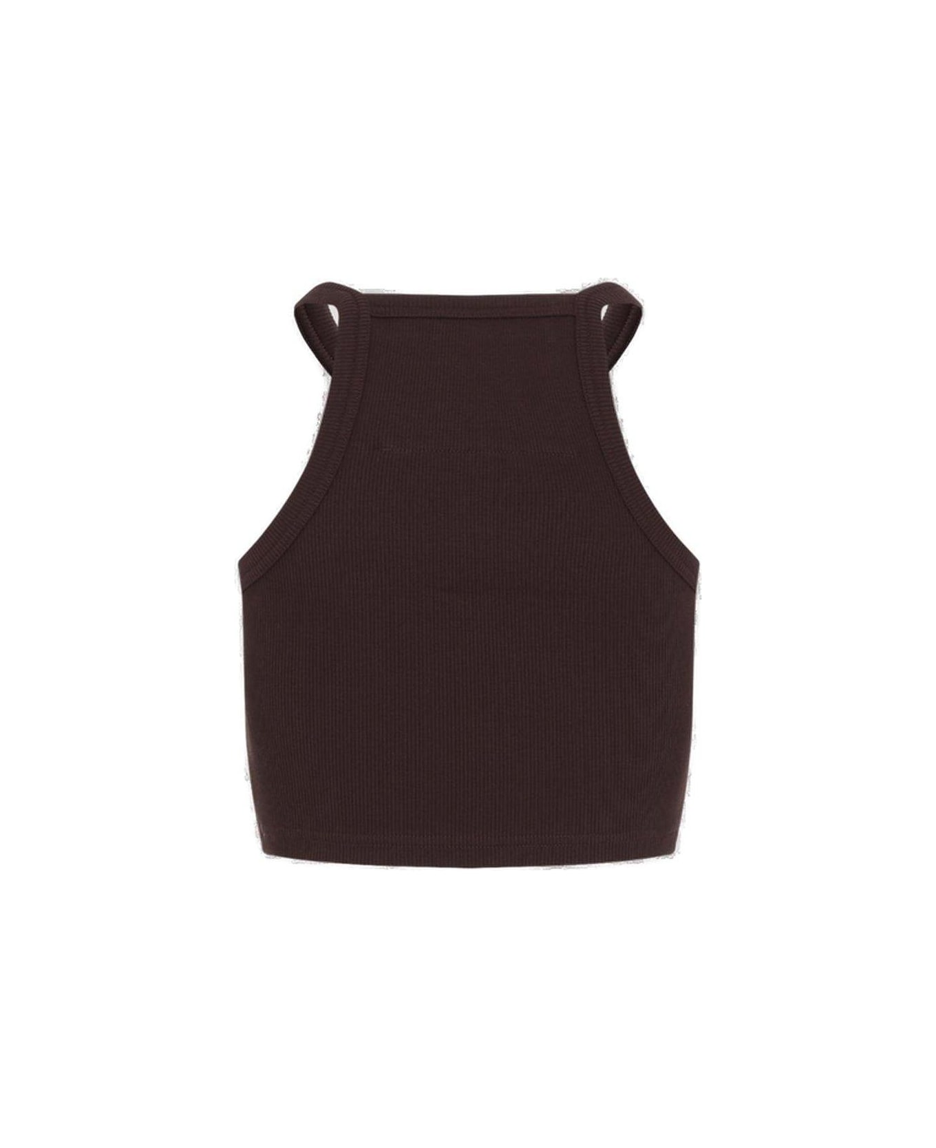 Givenchy 4g Plaque Cropped Tank Top - Marrone