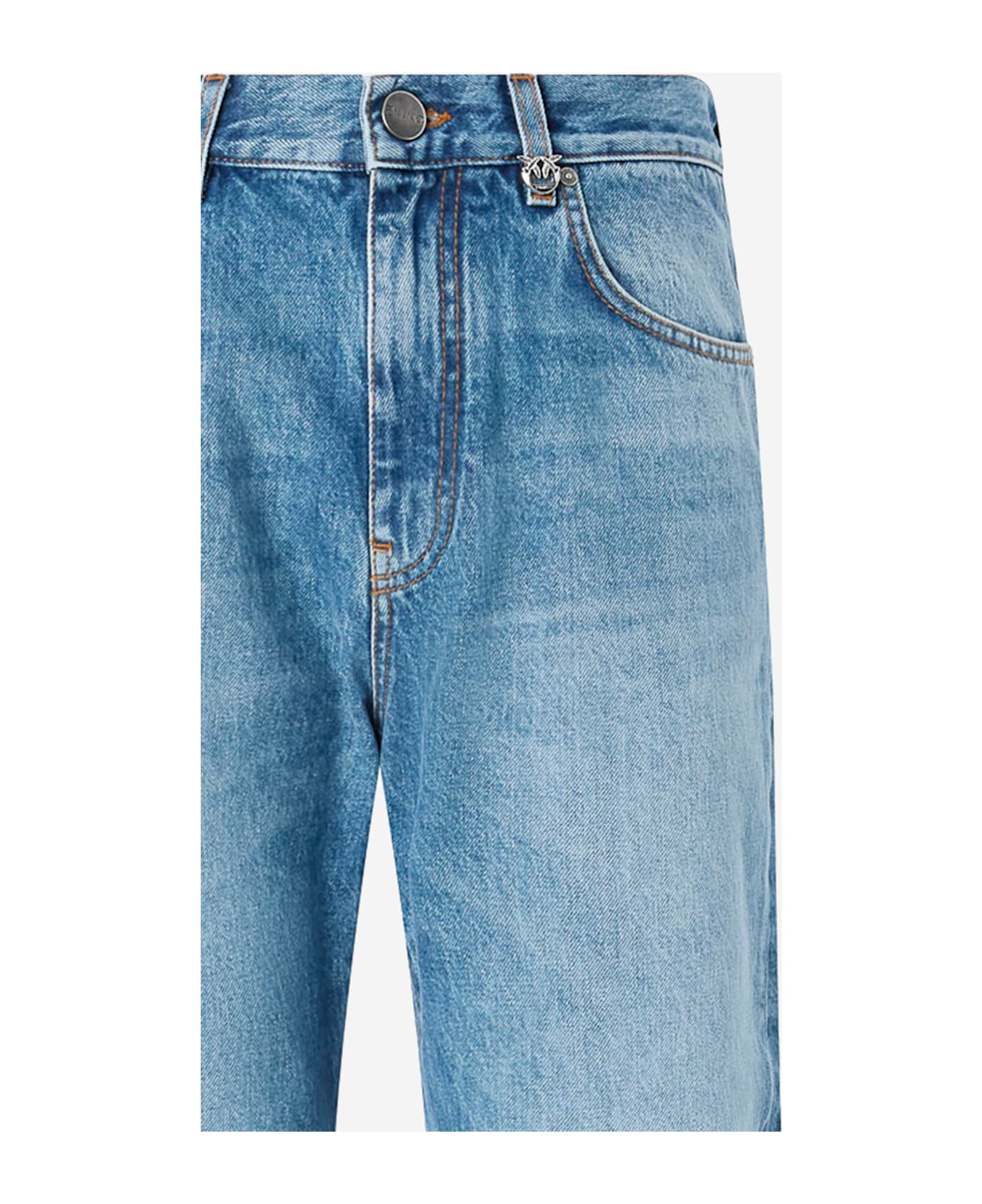 Pinko Cotton Jeans With Turn-ups - Denim