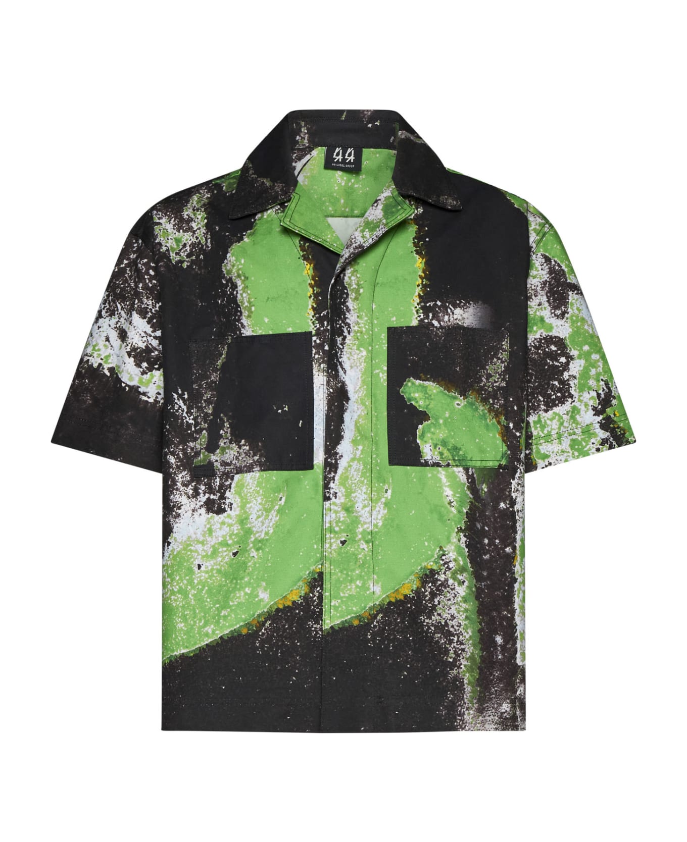 44 Label Group Shirt - Black+grunge green シャツ