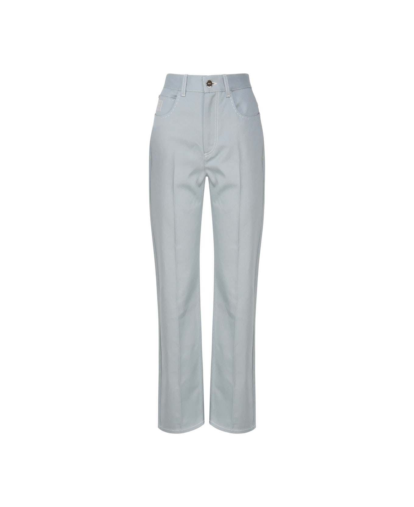 Fendi Cotton Denim Trousers - Pale blue