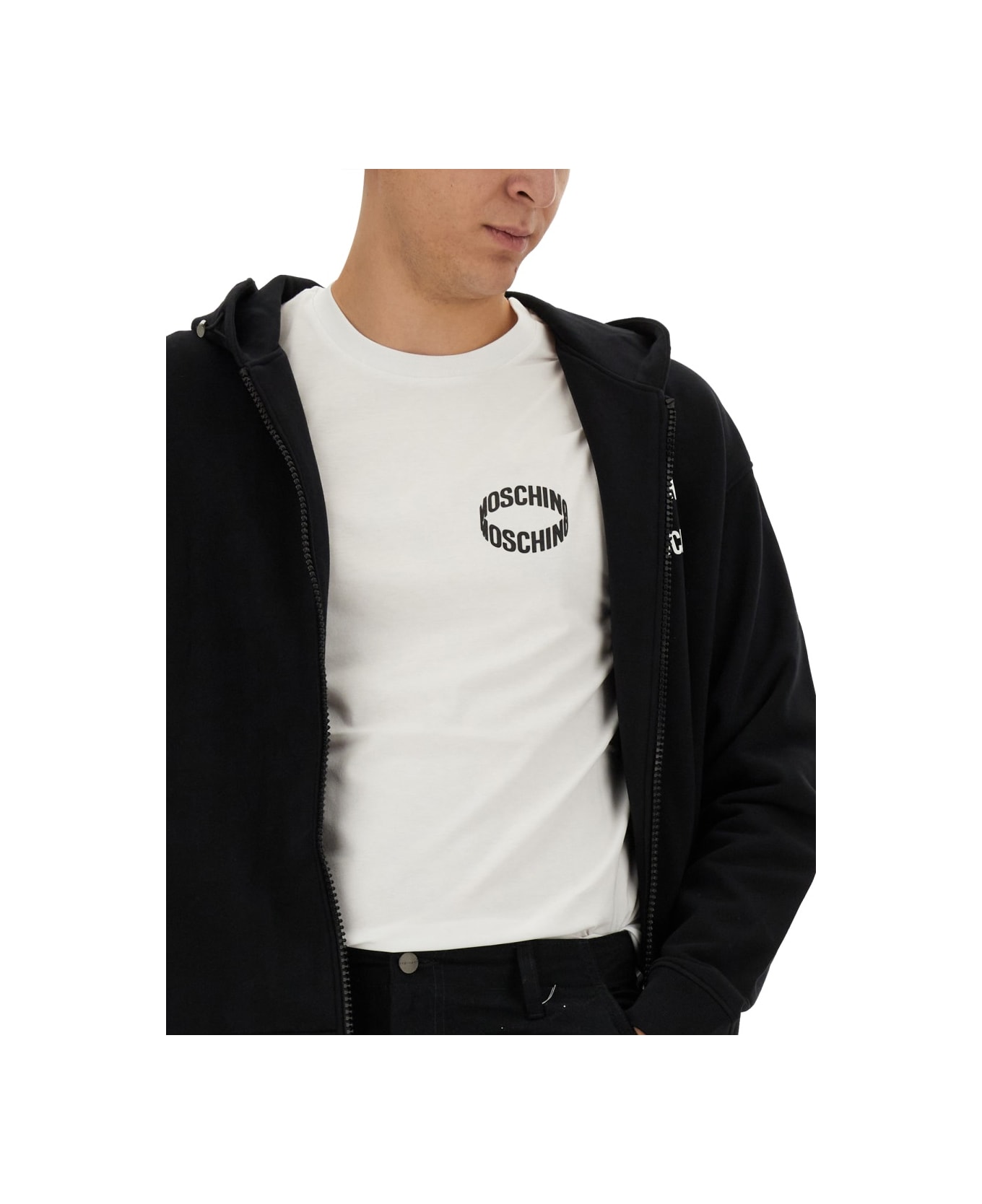 Moschino Logo Print T-shirt - WHITE シャツ