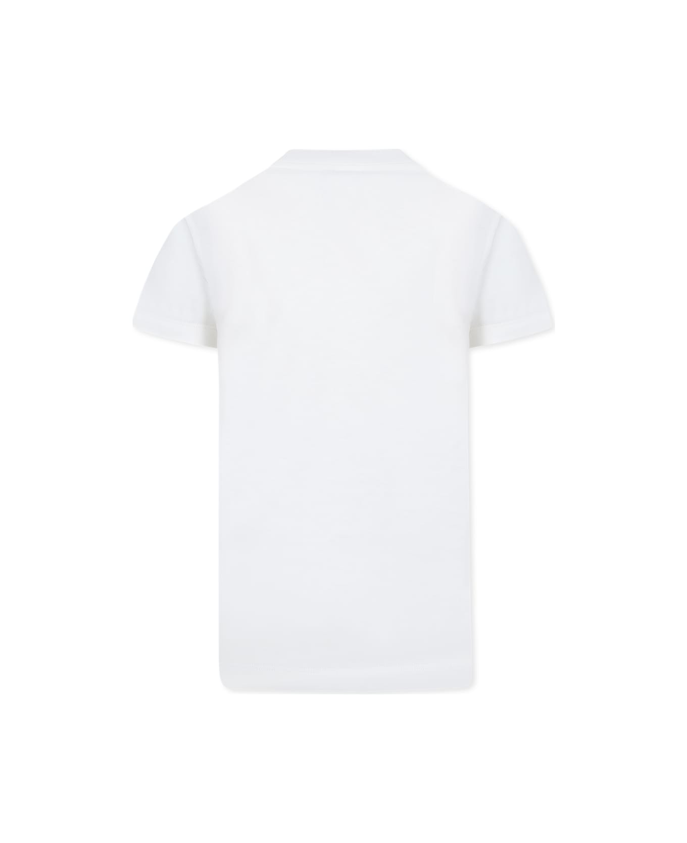 Fendi White T-shirt For Kids With Tie - White