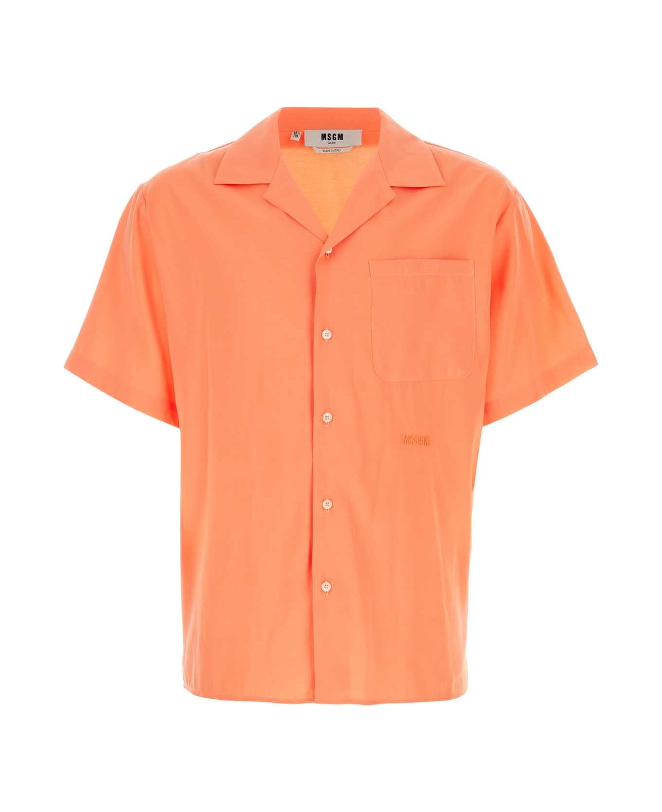 MSGM Peach Viscose Blend Shirt - 10