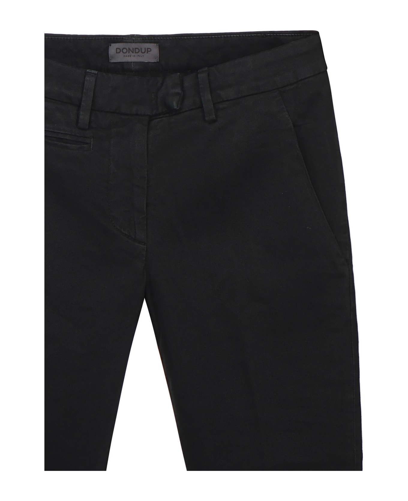 Dondup Perfect Cotton Gabardine Trousers - Black