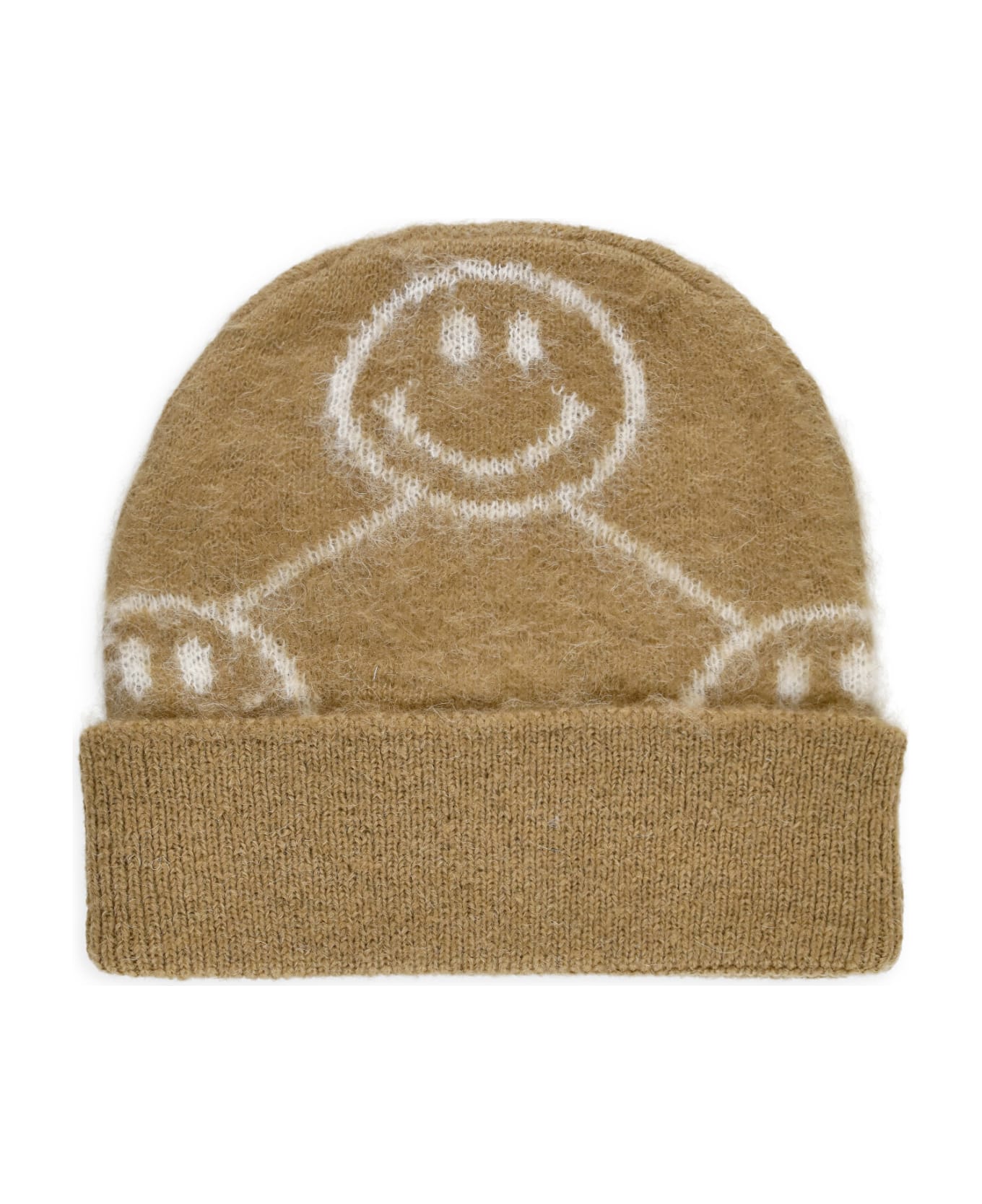 Joshua Sanders Beanie Cap With Smiley Logo - Beige