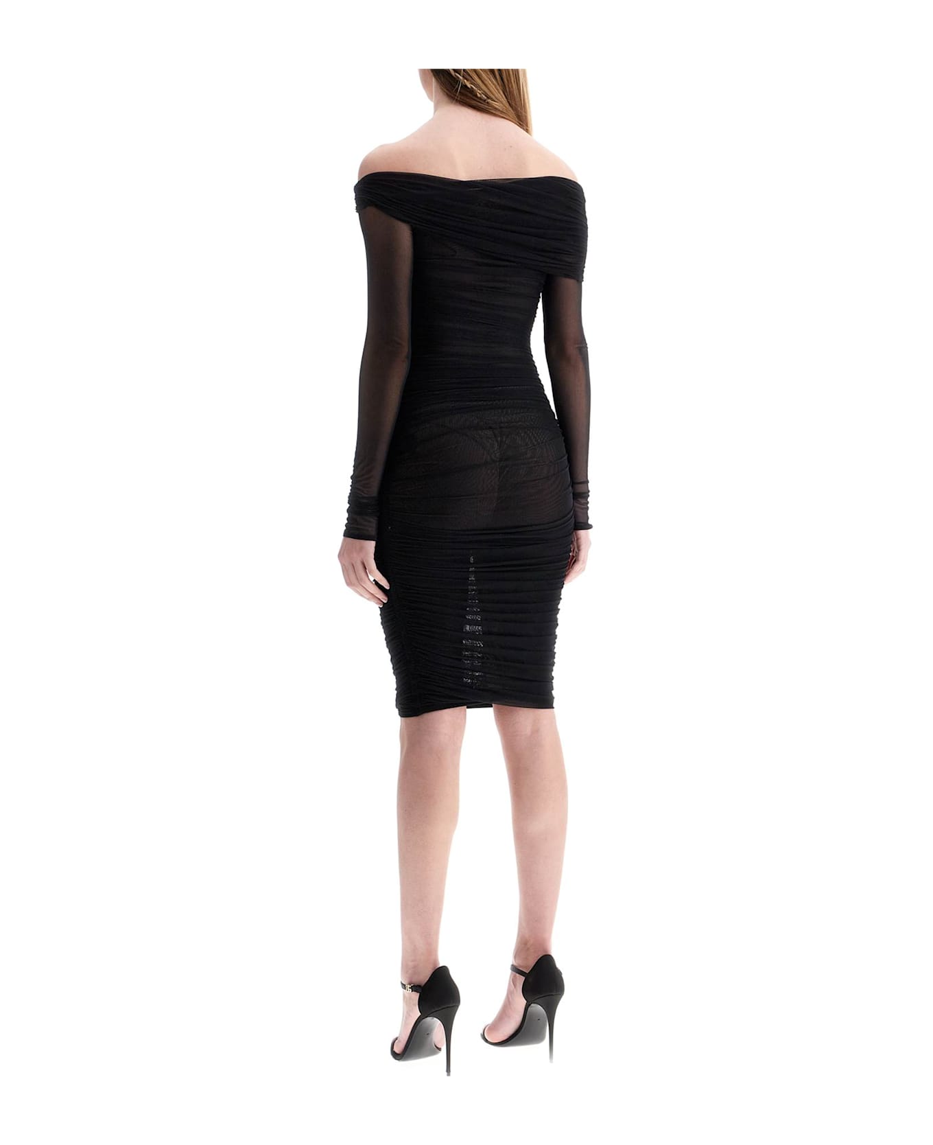 Mugler Off-shoulder Fitted Dress - BLACK (Black)