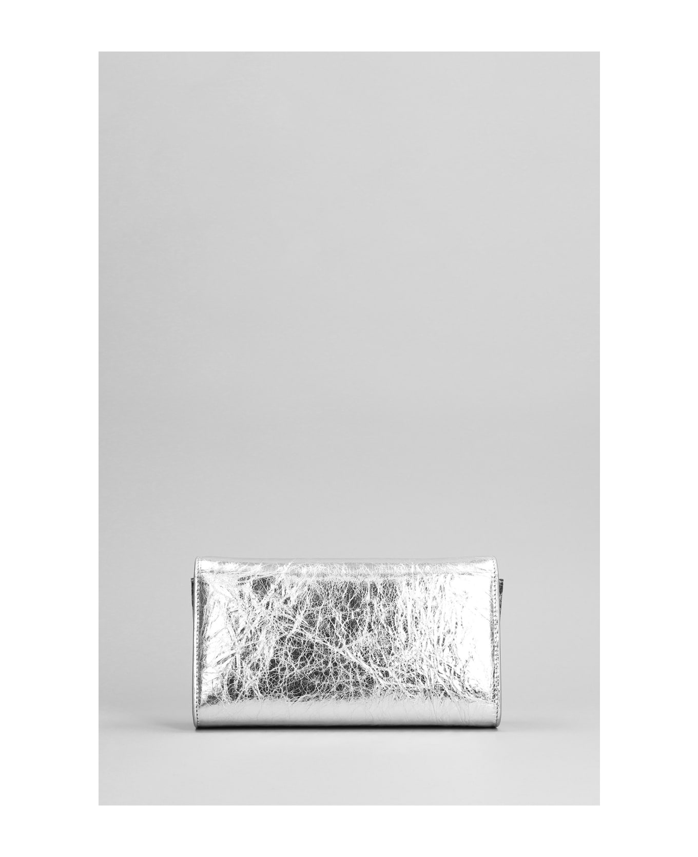 Jil Sander Shoulder Bag In Silver Leather - silver クラッチバッグ