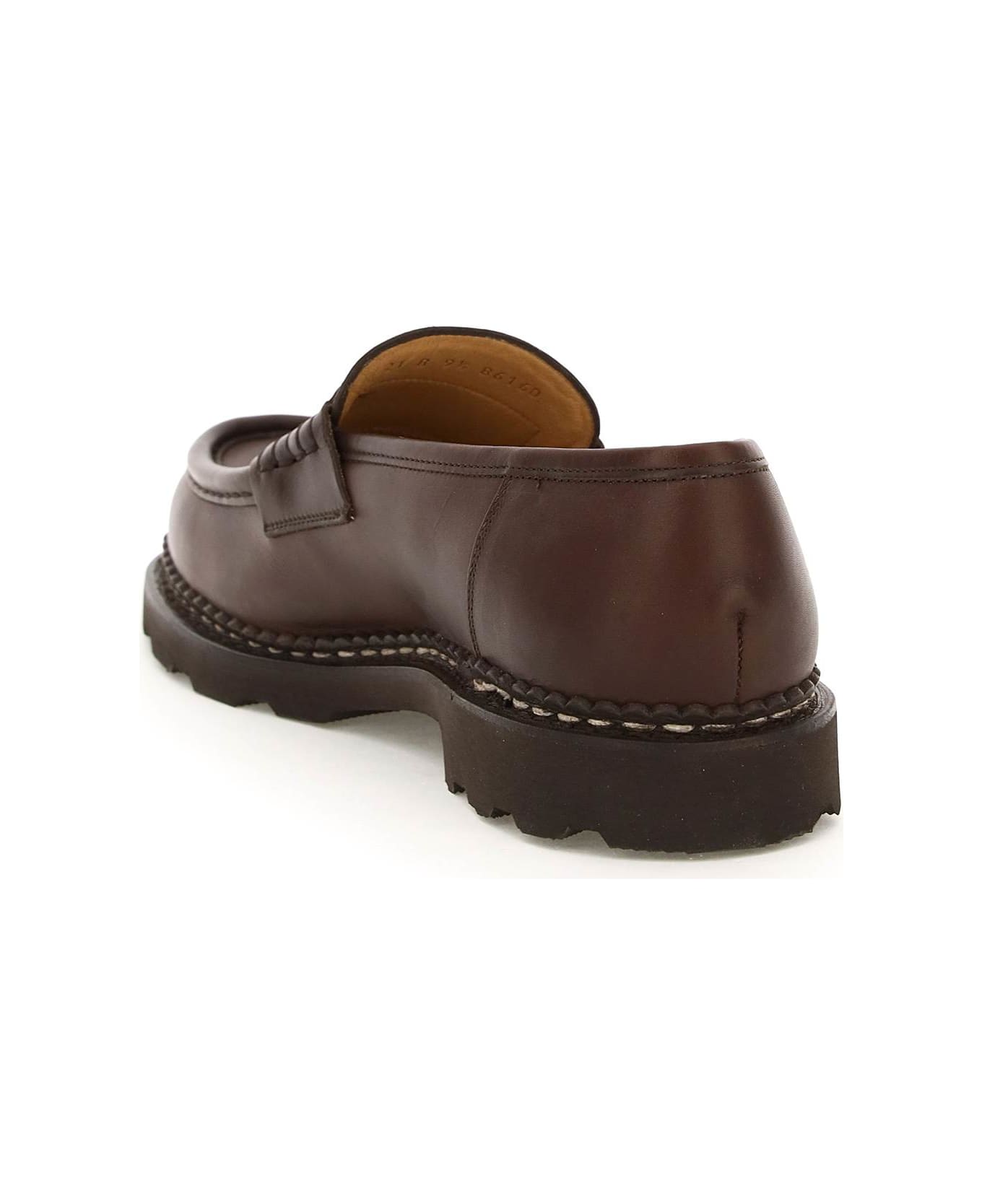 Paraboot Leather Reims Penny Loafers - Marron Lis Cafe`