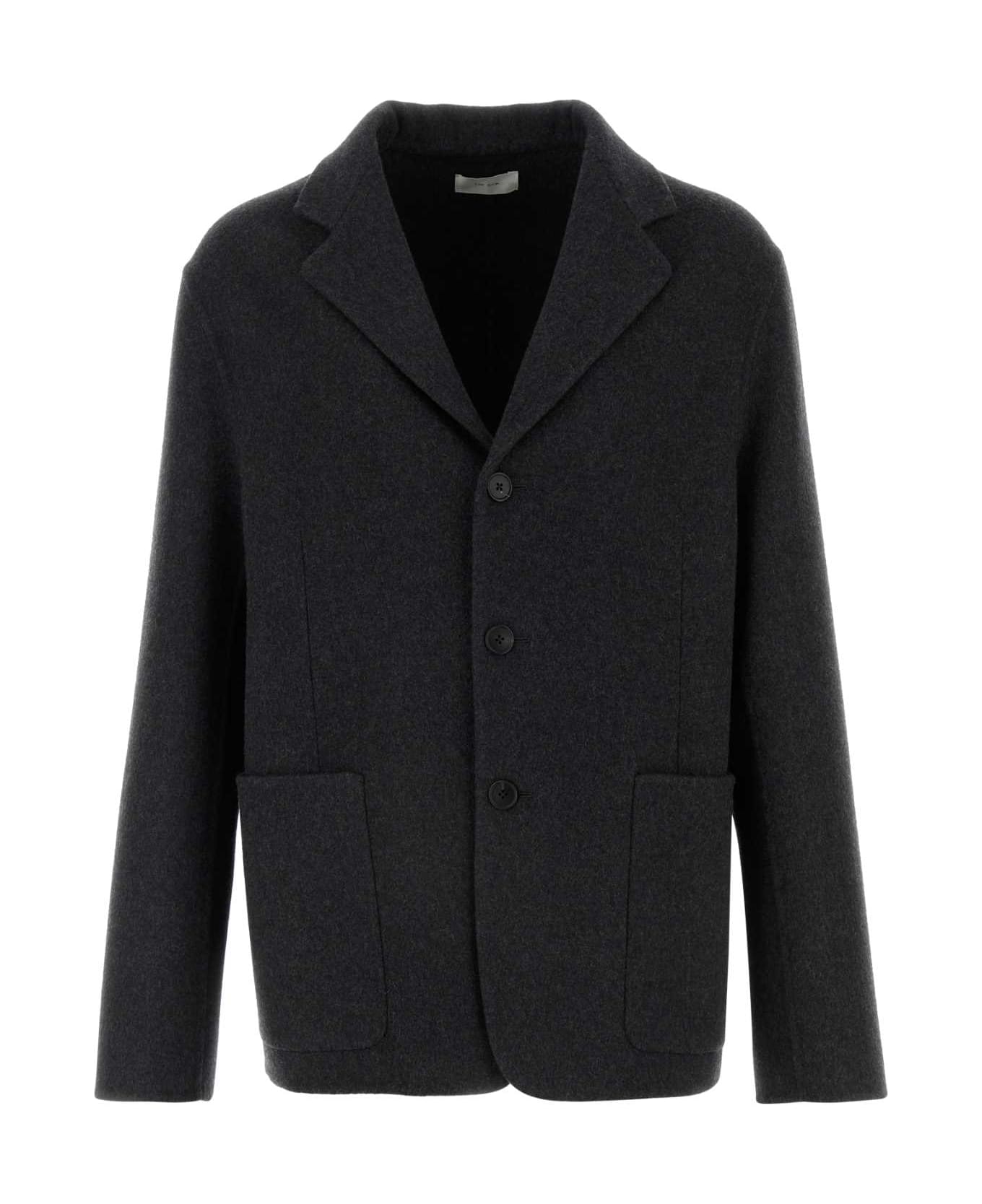 The Row Charcoal Flannel Savia Blazer - DARKGREY