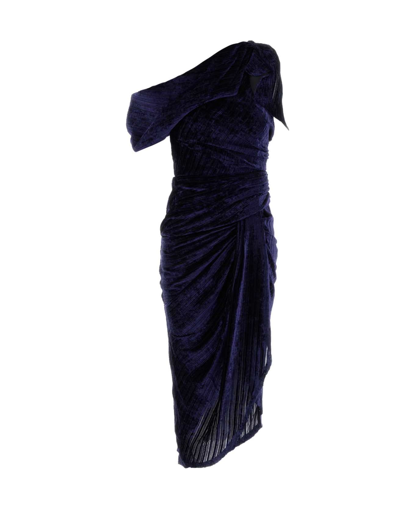 Isabel Marant Midnight Blue Velvet Cyane Dress - DARKBLUE