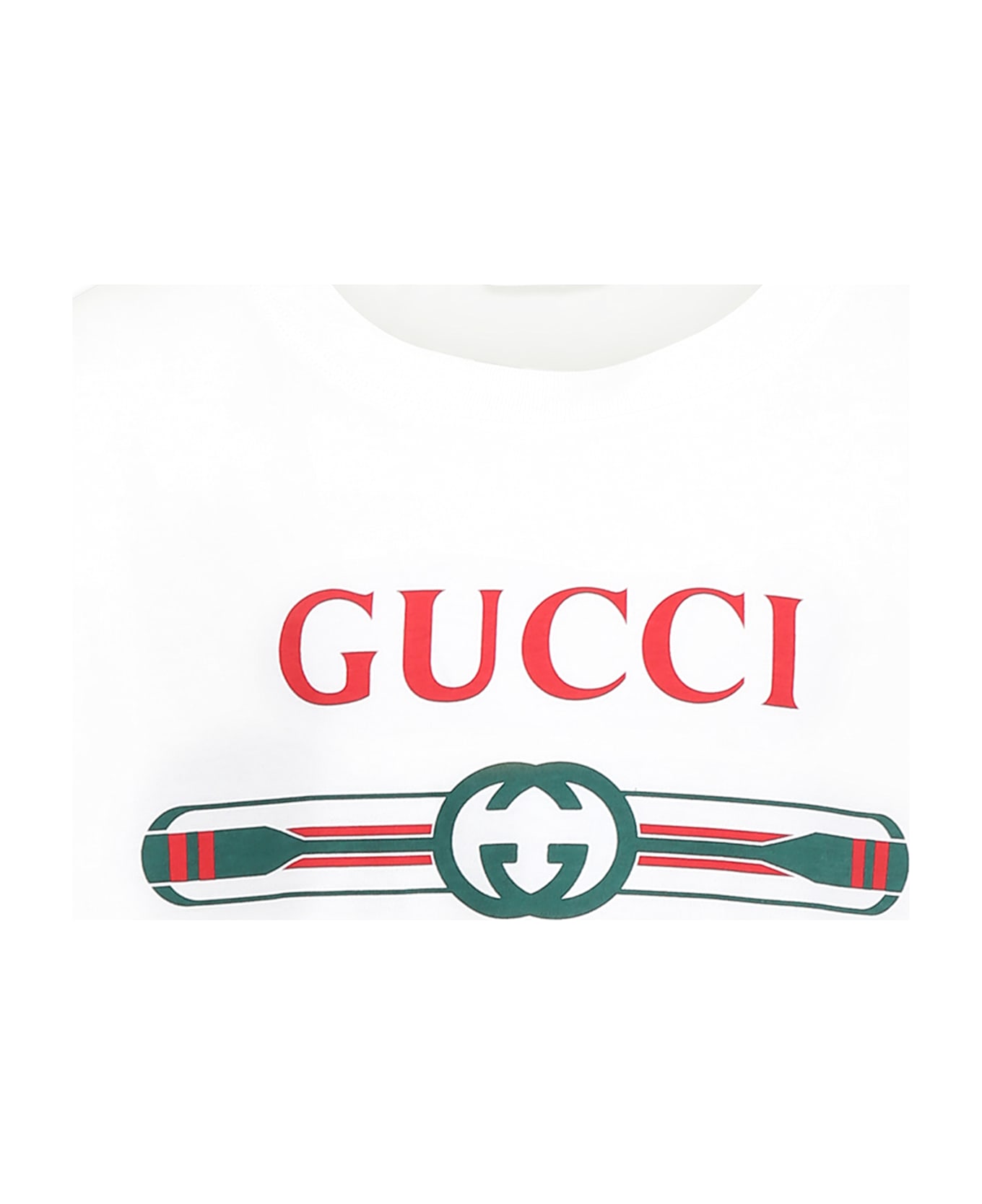 Gucci White T-shirt For Boy With Logo - White
