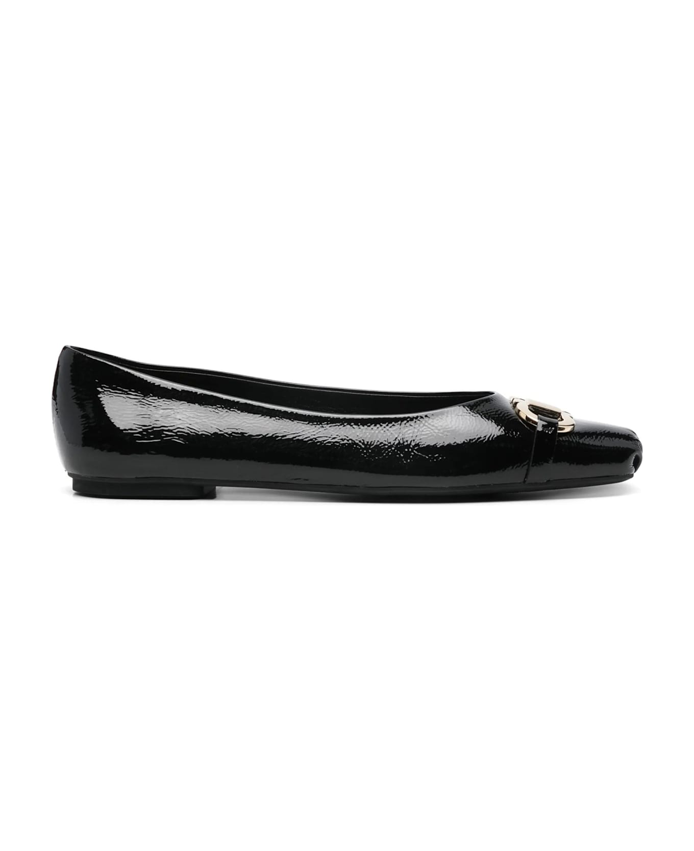 Ferragamo Gancini-buckle Ballerina Flats - Black