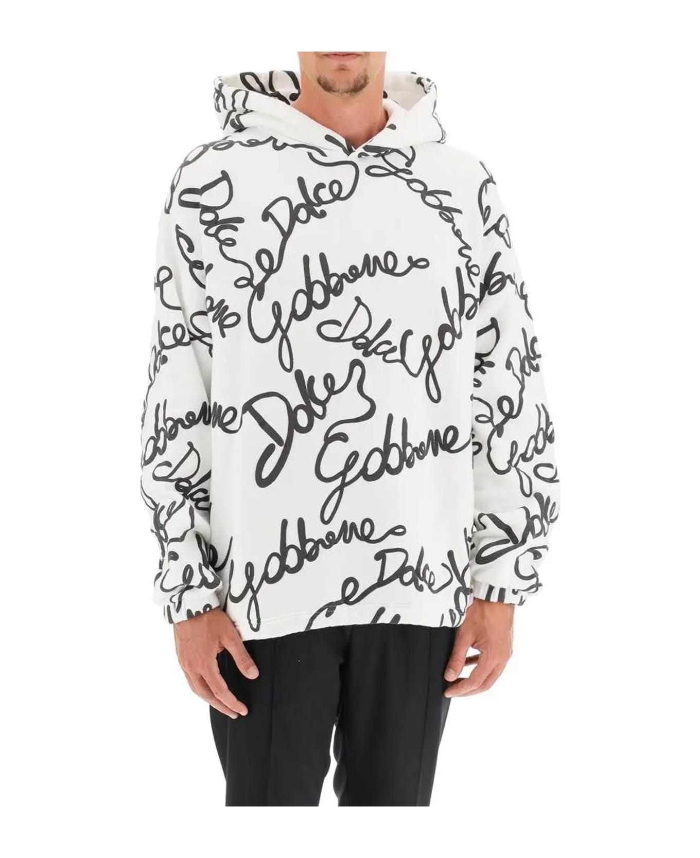 Dolce & Gabbana Logo Hooded Sweatshirt - White フリース