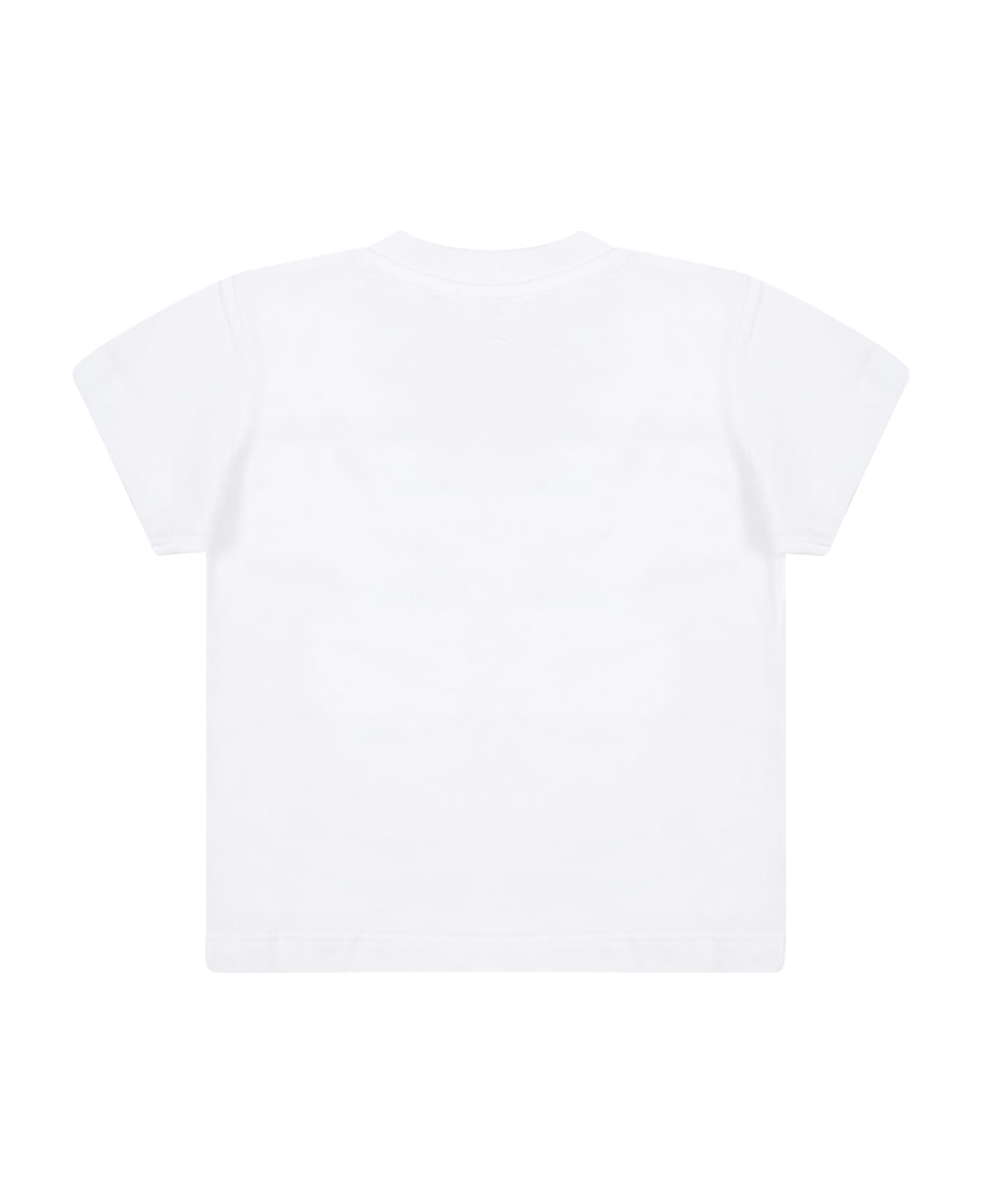 Moschino White T-shirt For Babies With Print - White Tシャツ＆ポロシャツ