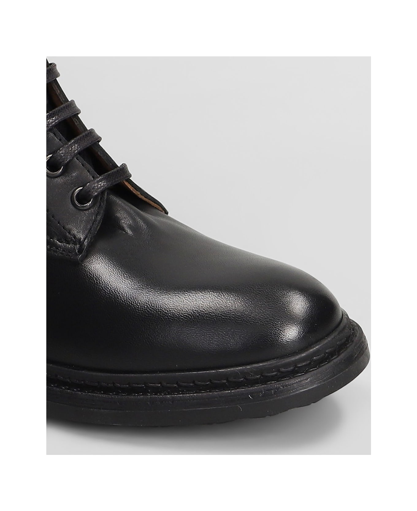 Julie Dee Combat Boots In Black Leather - black