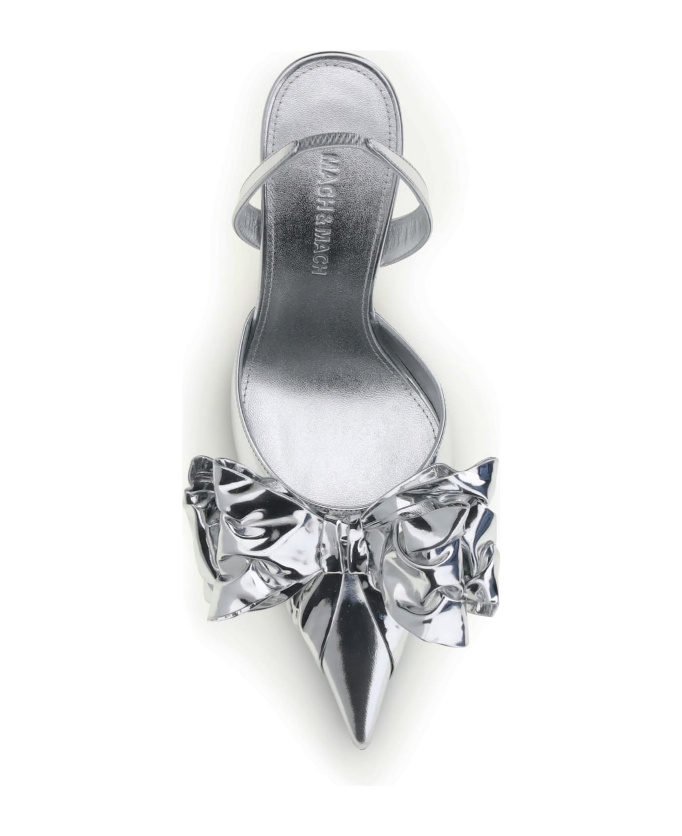 Mach 
Mach Cadeau Silver Wrapped Leather Pumps