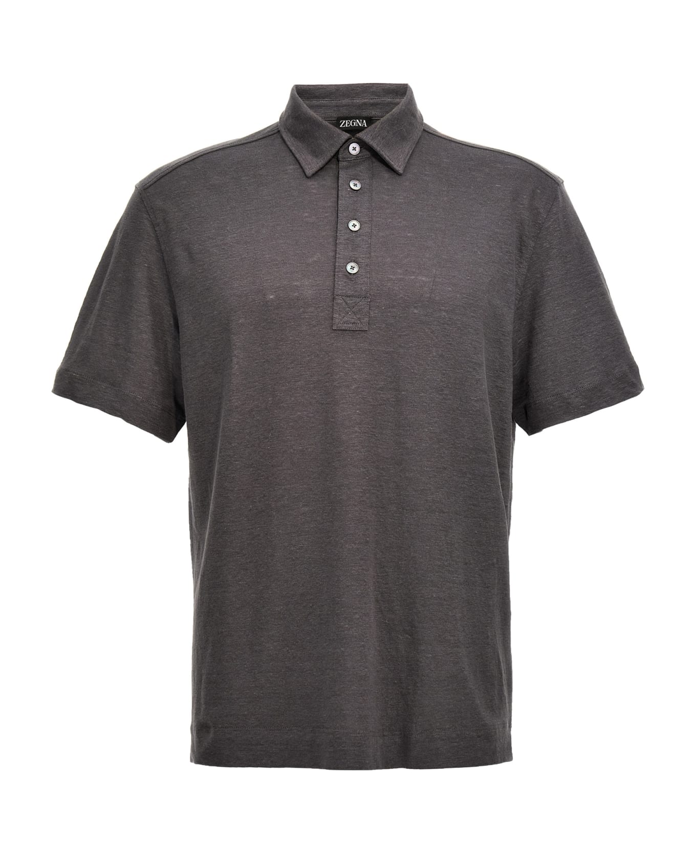 Zegna Linen Polo Shirt - Gray ポロシャツ