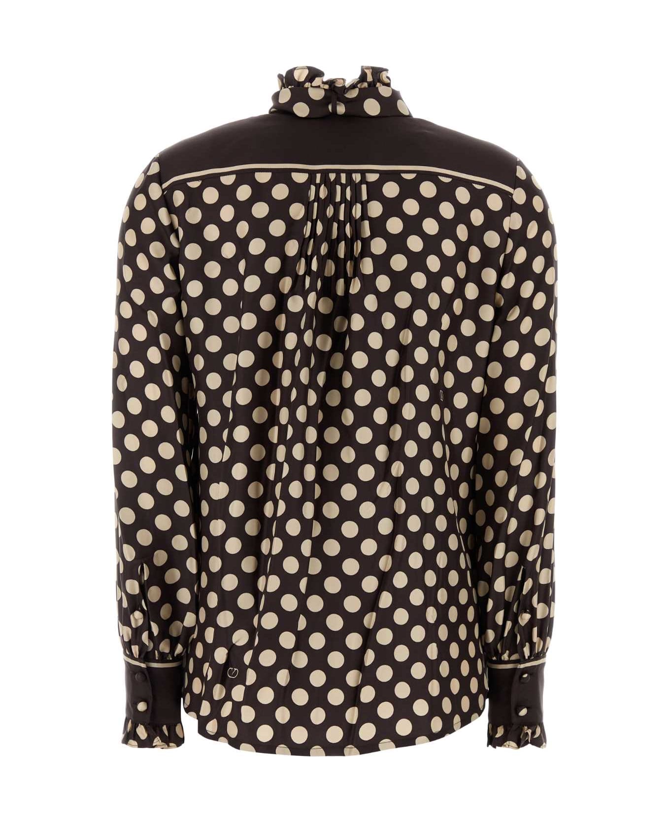 Valentino Garavani Printed Twill Shirt - MARRONECREMA