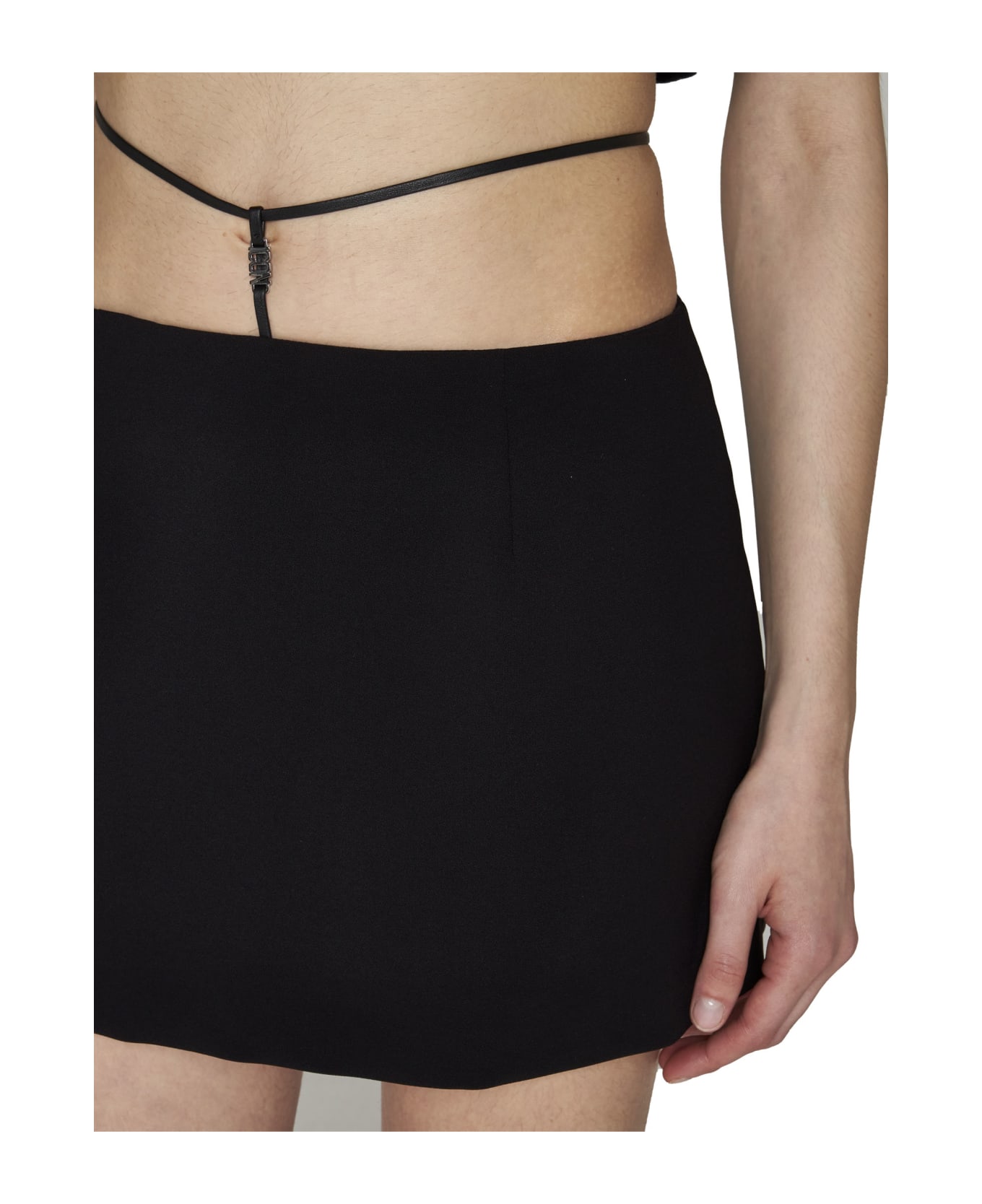 Dsquared2 Icon Leather Trim Skirt - Black スカート