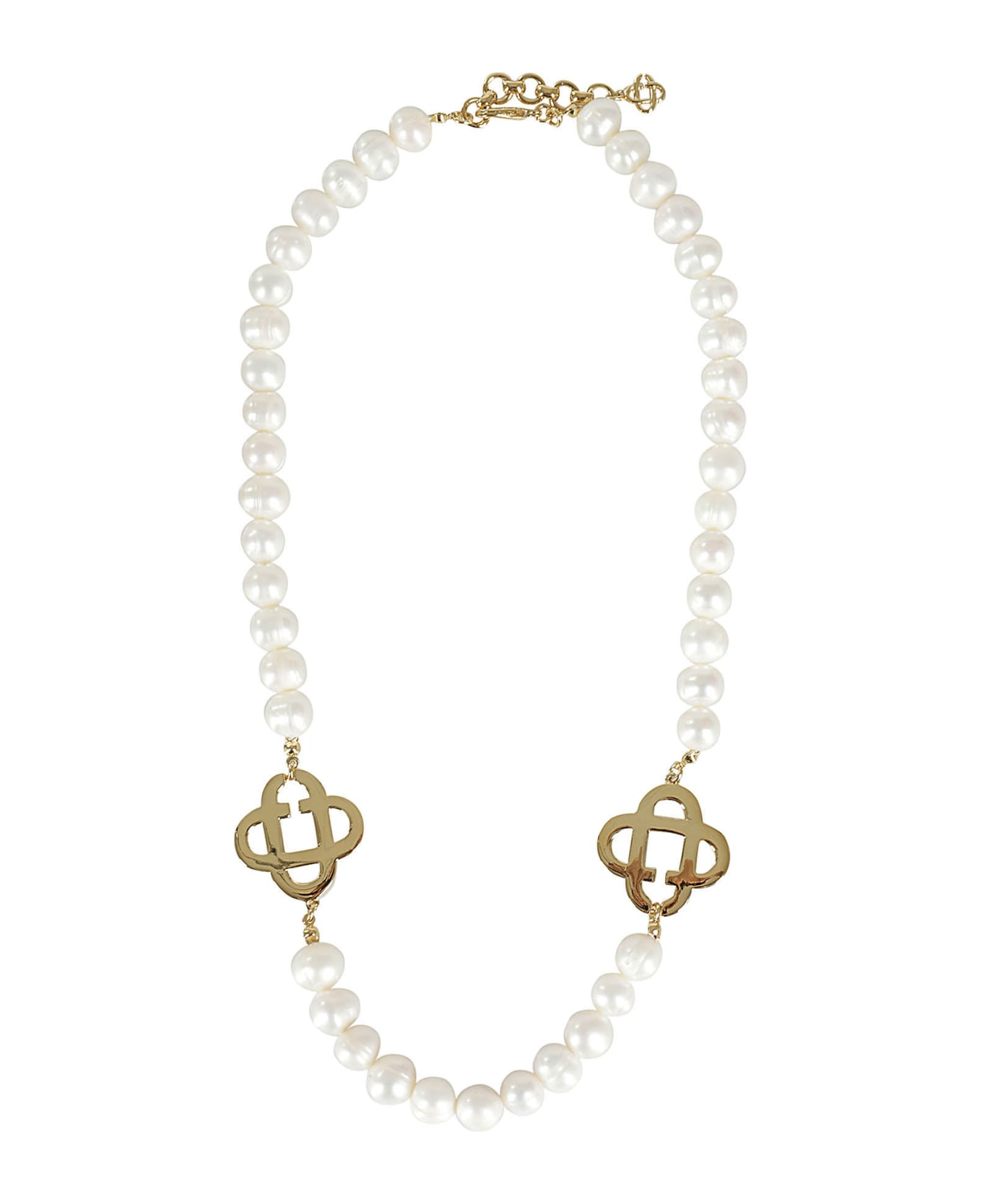 Casablanca Medium Pearl Logo Necklace - Natural Pearls Gold