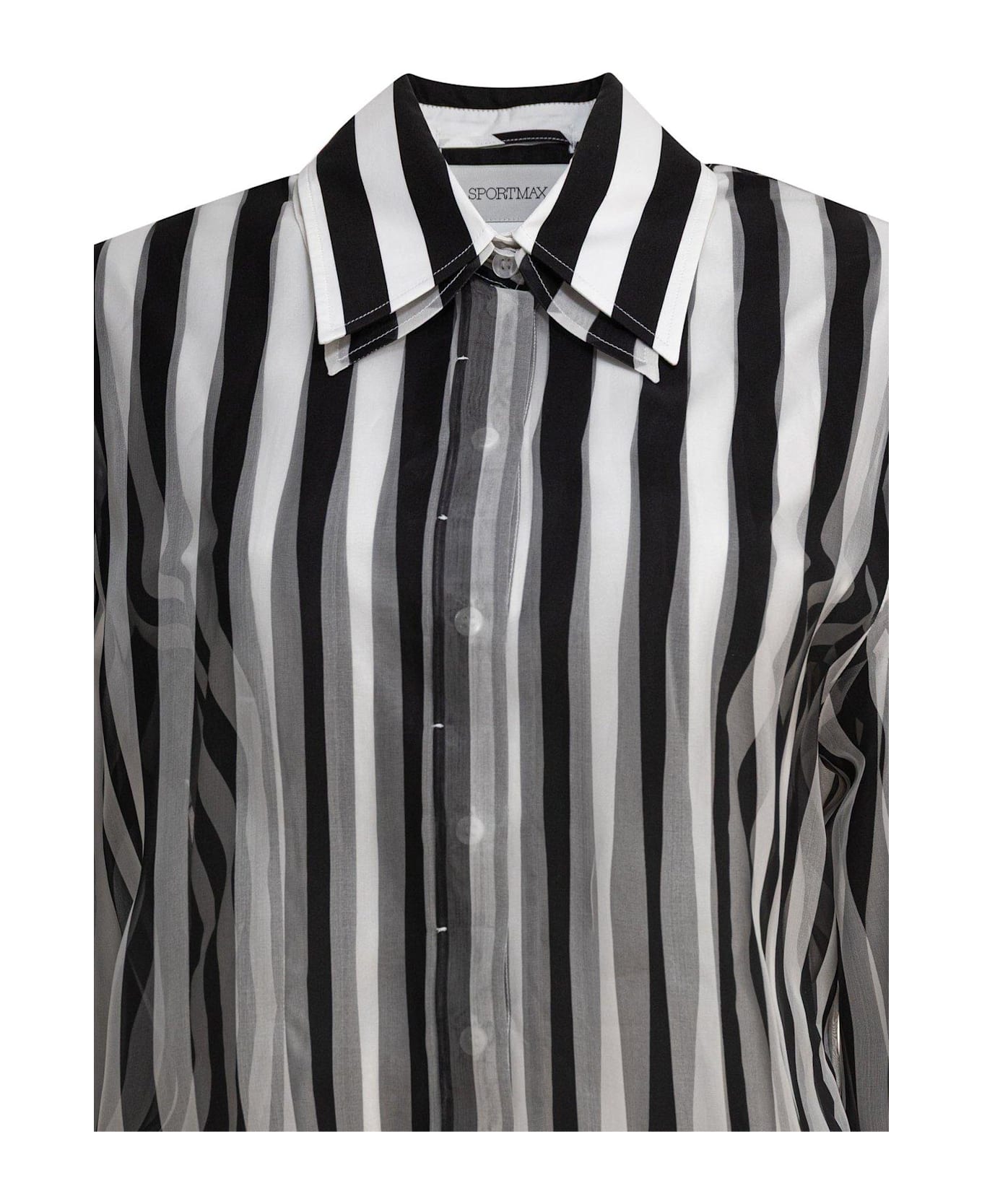 SportMax Sumero Striped Button-up Shirt - Nero