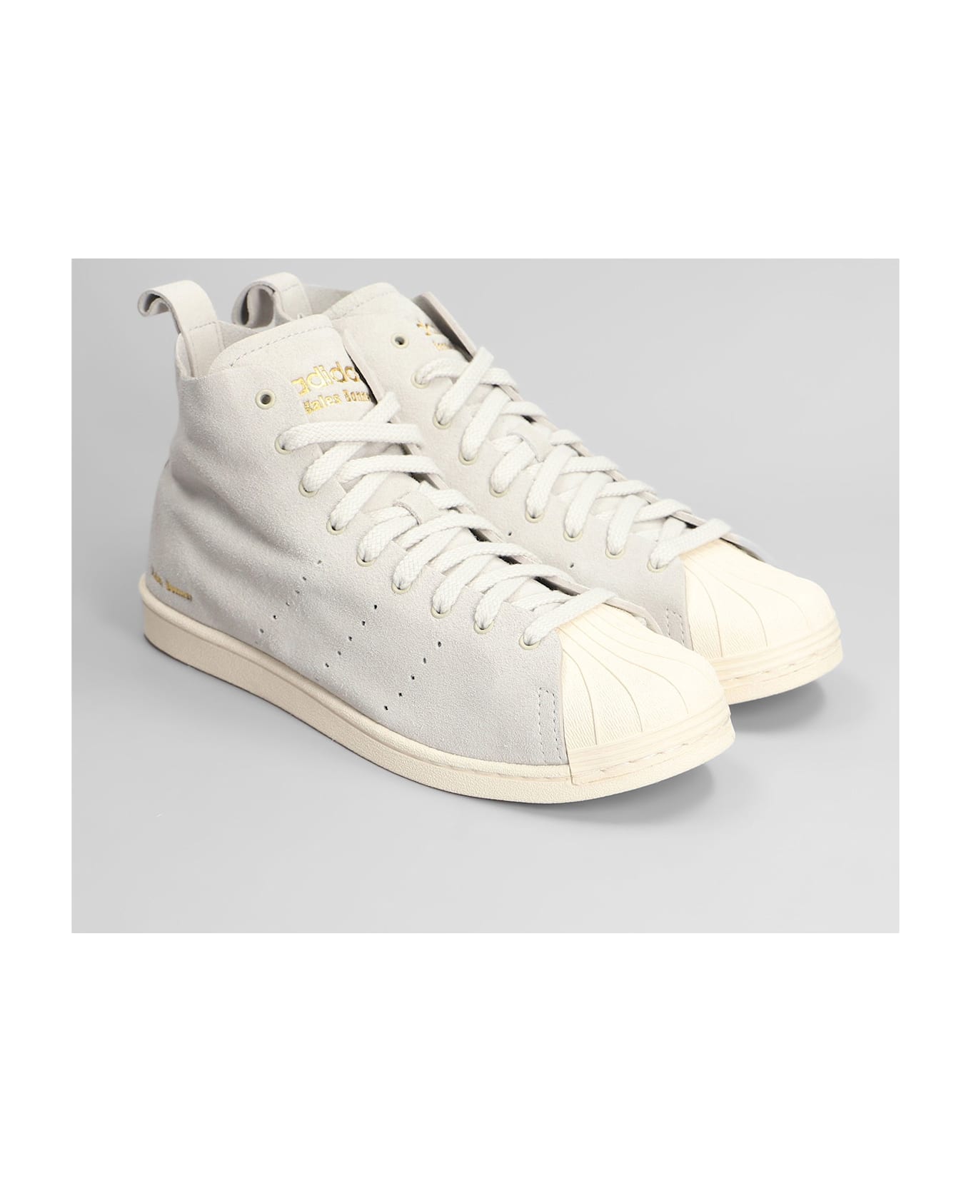 Adidas Originals by Wales Bonner Superstar Hi Sneakers In Grey Suede - SUPPLICOLCREAMWHTGOLDMET スニーカー