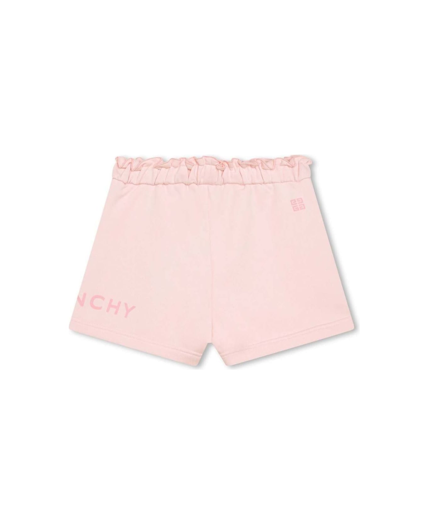 Givenchy Pink Shorts With Elastic Waistband And Logo In Cotton Blend Girl - Pink