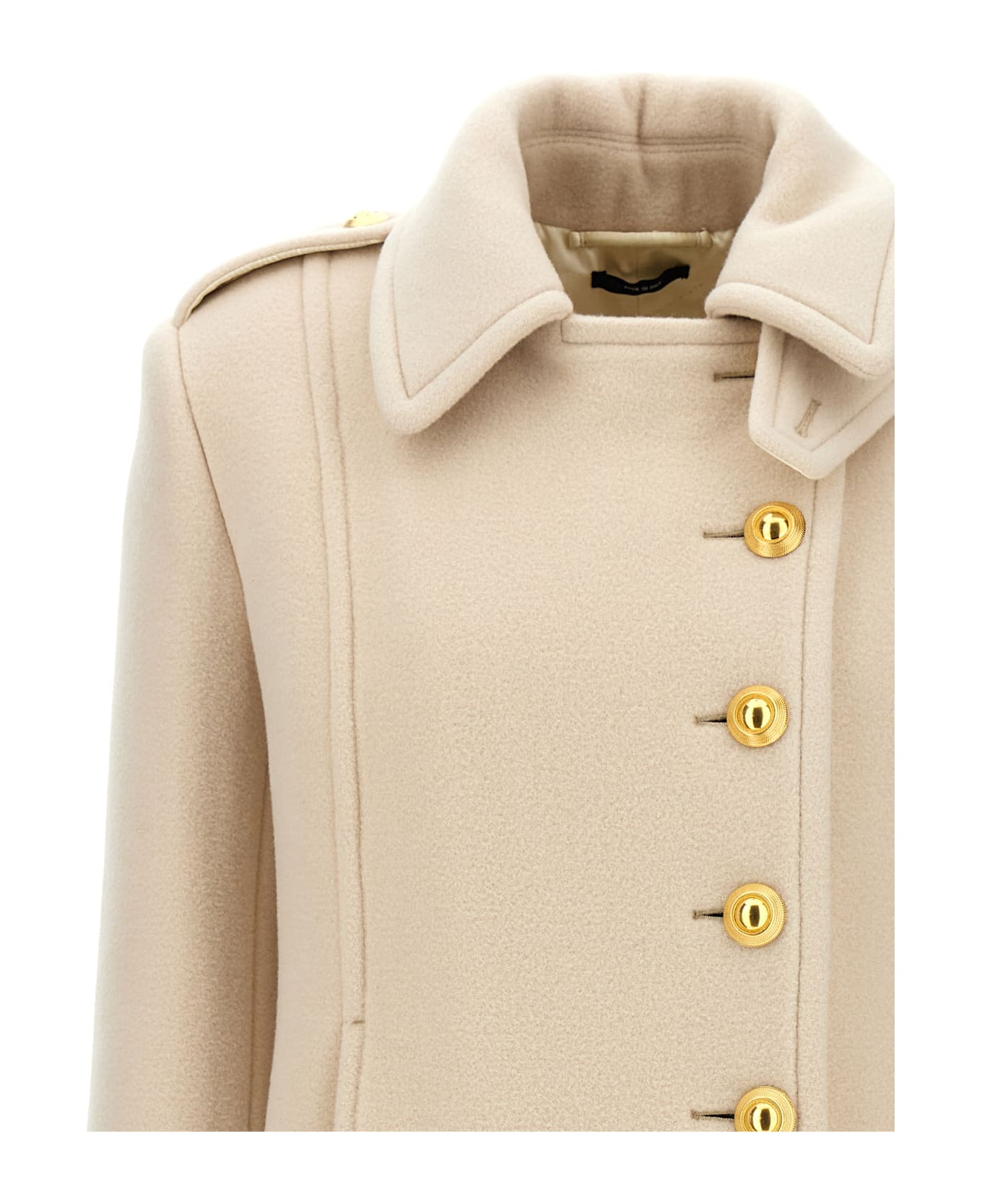 Tom Ford Single-breasted Wool Coat - White