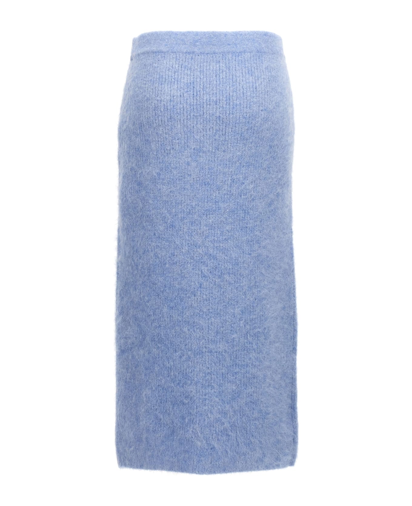 self-portrait 'blue Soft Knit Midi' Skirt - Light Blue