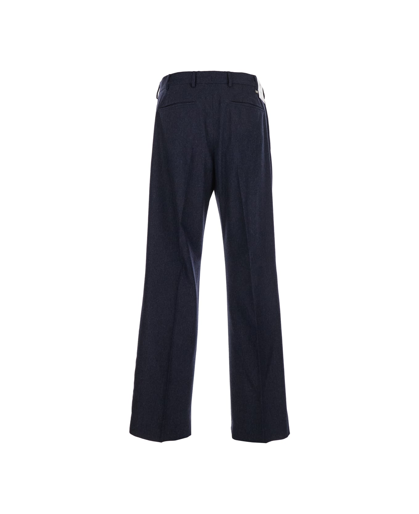 PT Torino Blue Pants With High Waist And Pences On The Front In Wool Blend Stretch Man - Blu