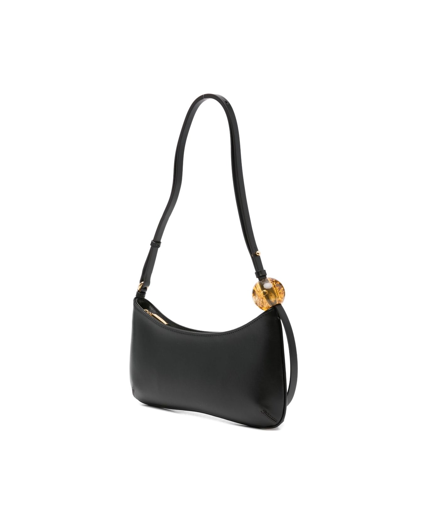 Jacquemus Le Bisou Perle Leather Shoulder Bag - Black