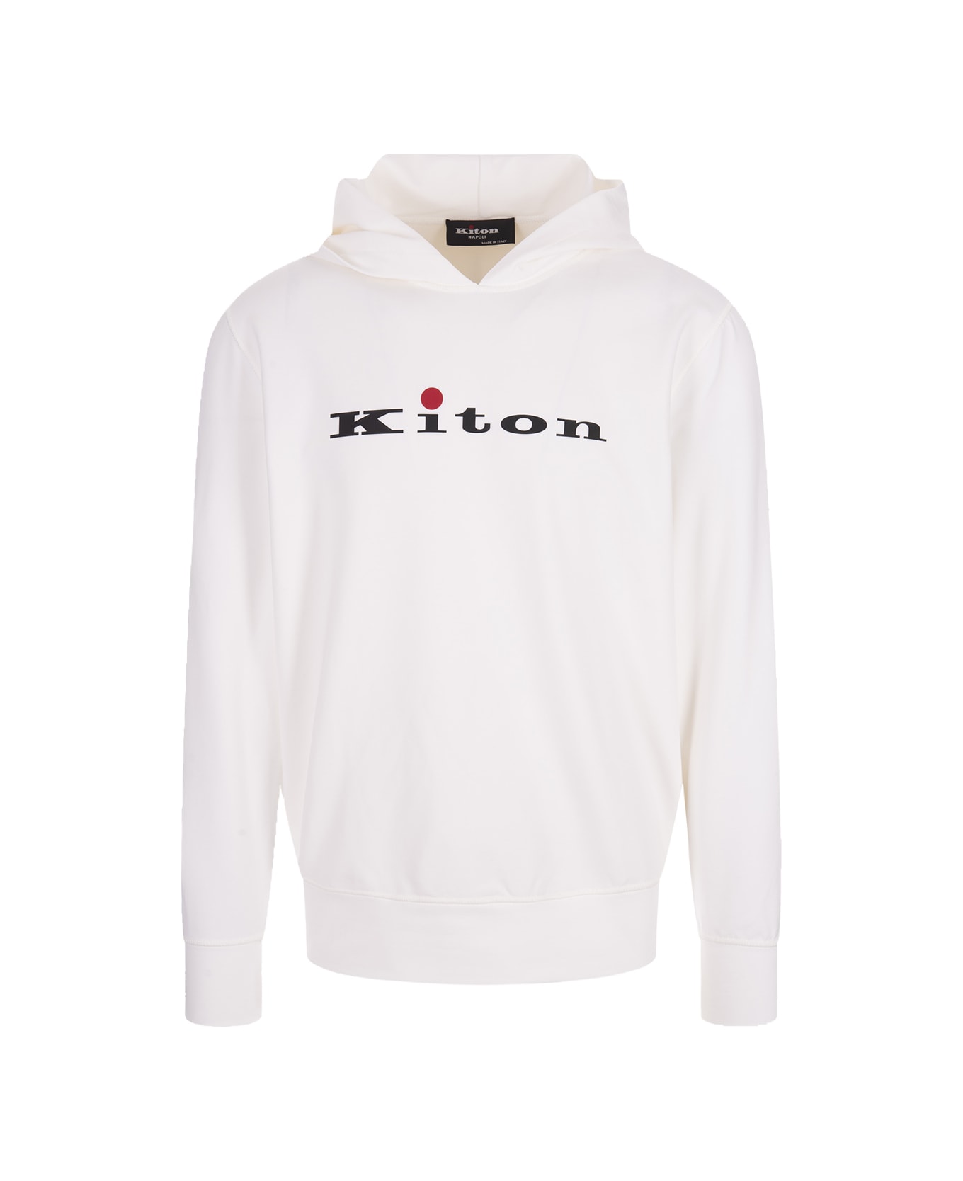 Kiton White Hoodie With Logo - White